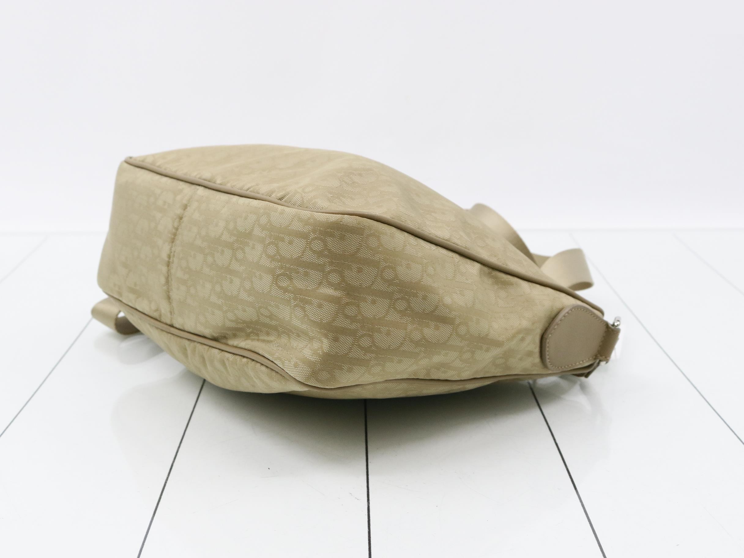 Trotter Shoulder Bag, Nylon/Leather, Beige — view 6