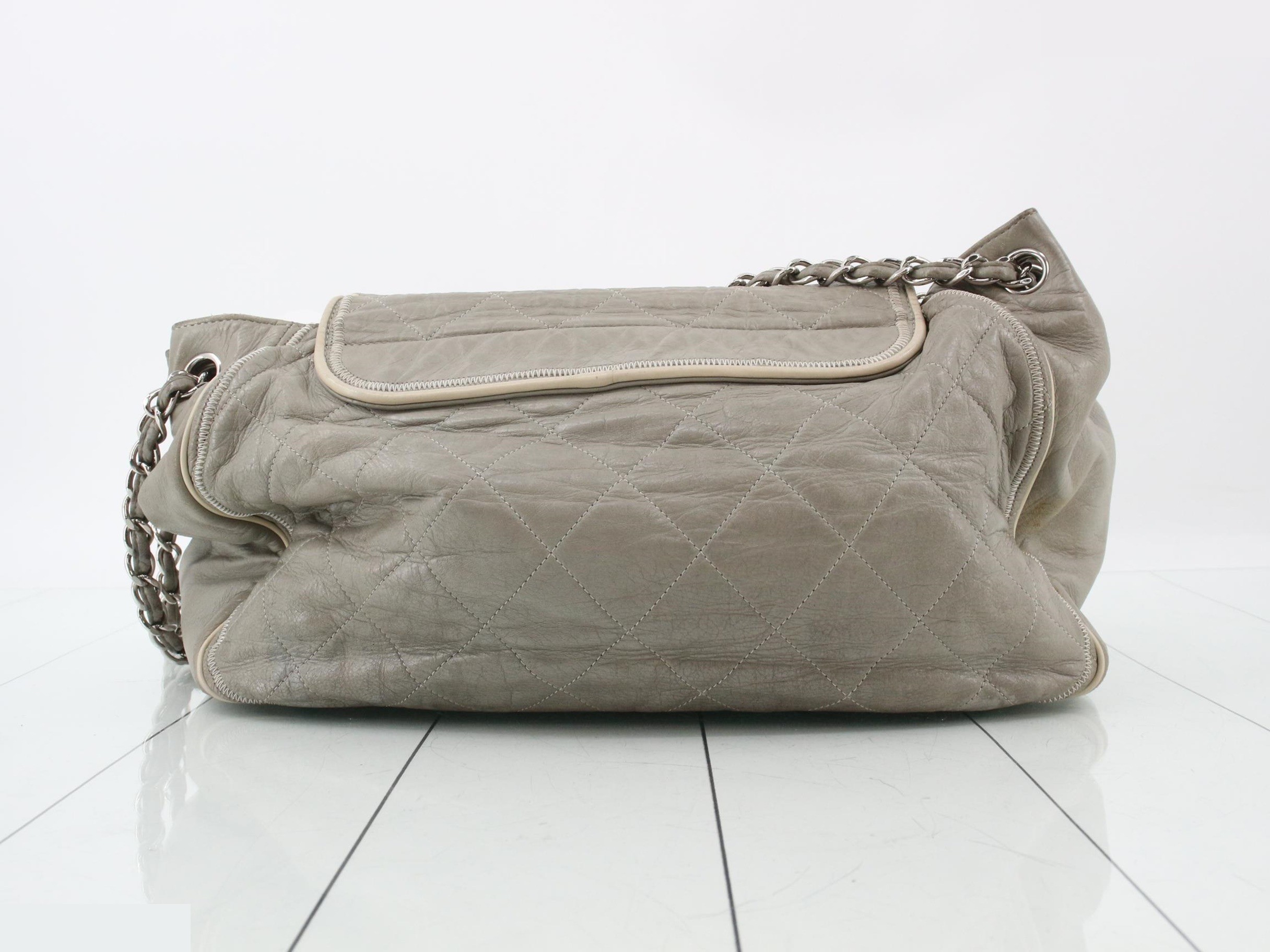 Matelassé Leather Chain Semi-Shoulder Bag — view 2