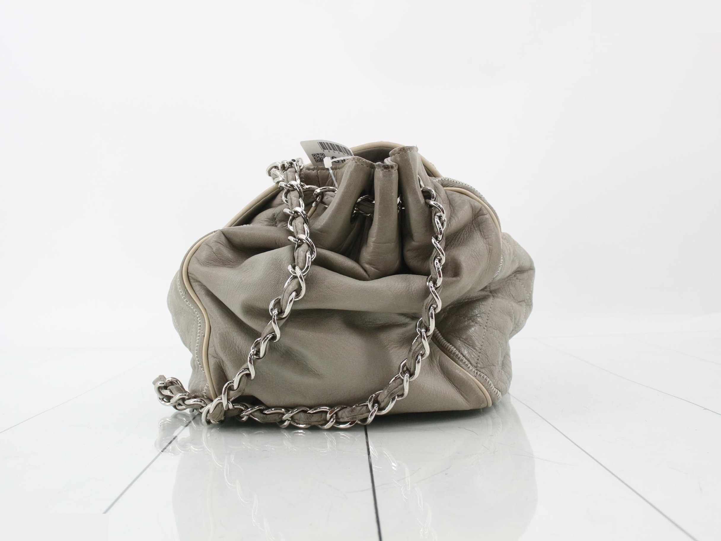 Matelassé Leather Chain Semi-Shoulder Bag — view 3
