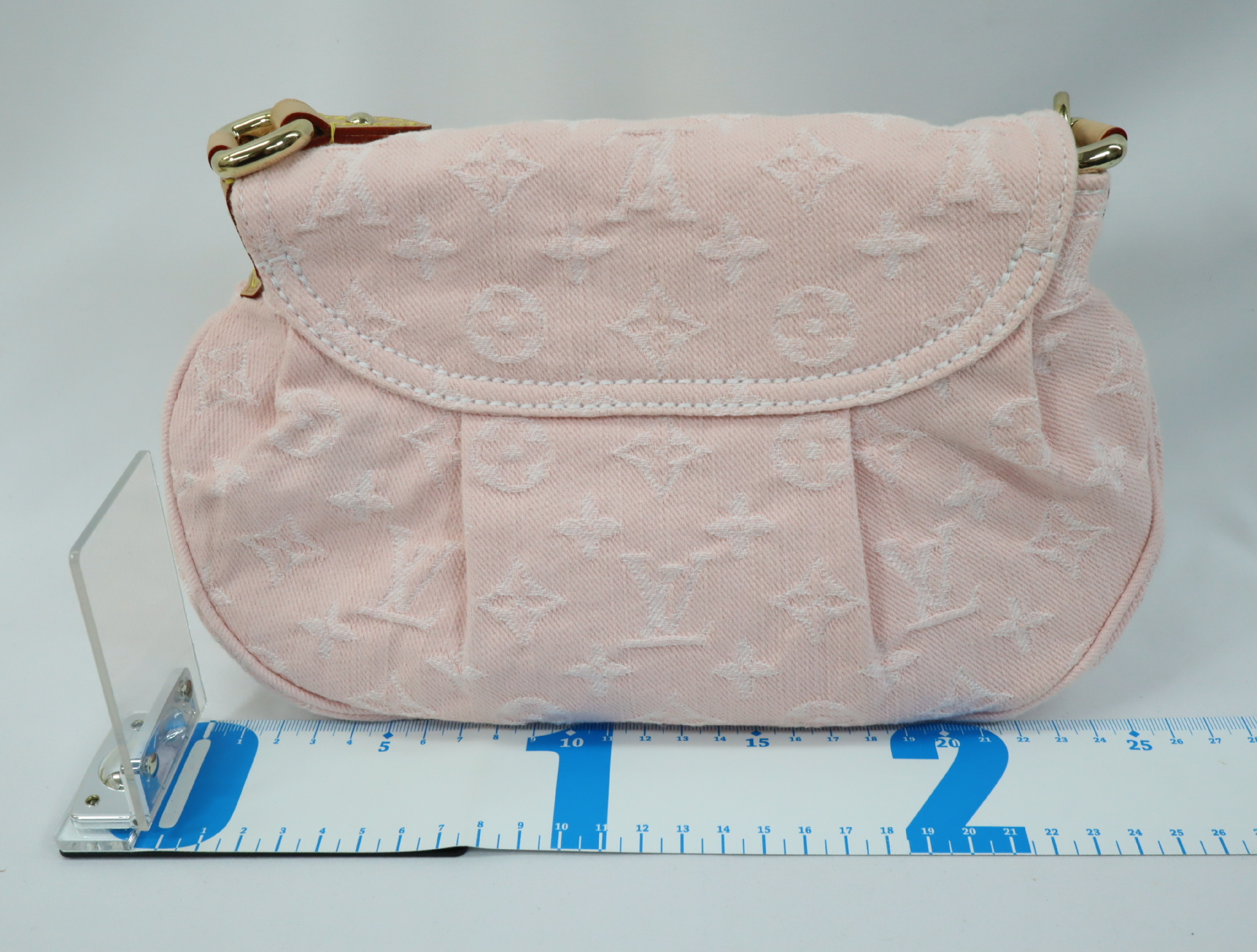 Monogram Denim Sunset M13347 Pink Shoulder Bag (RFID detected) — view 2