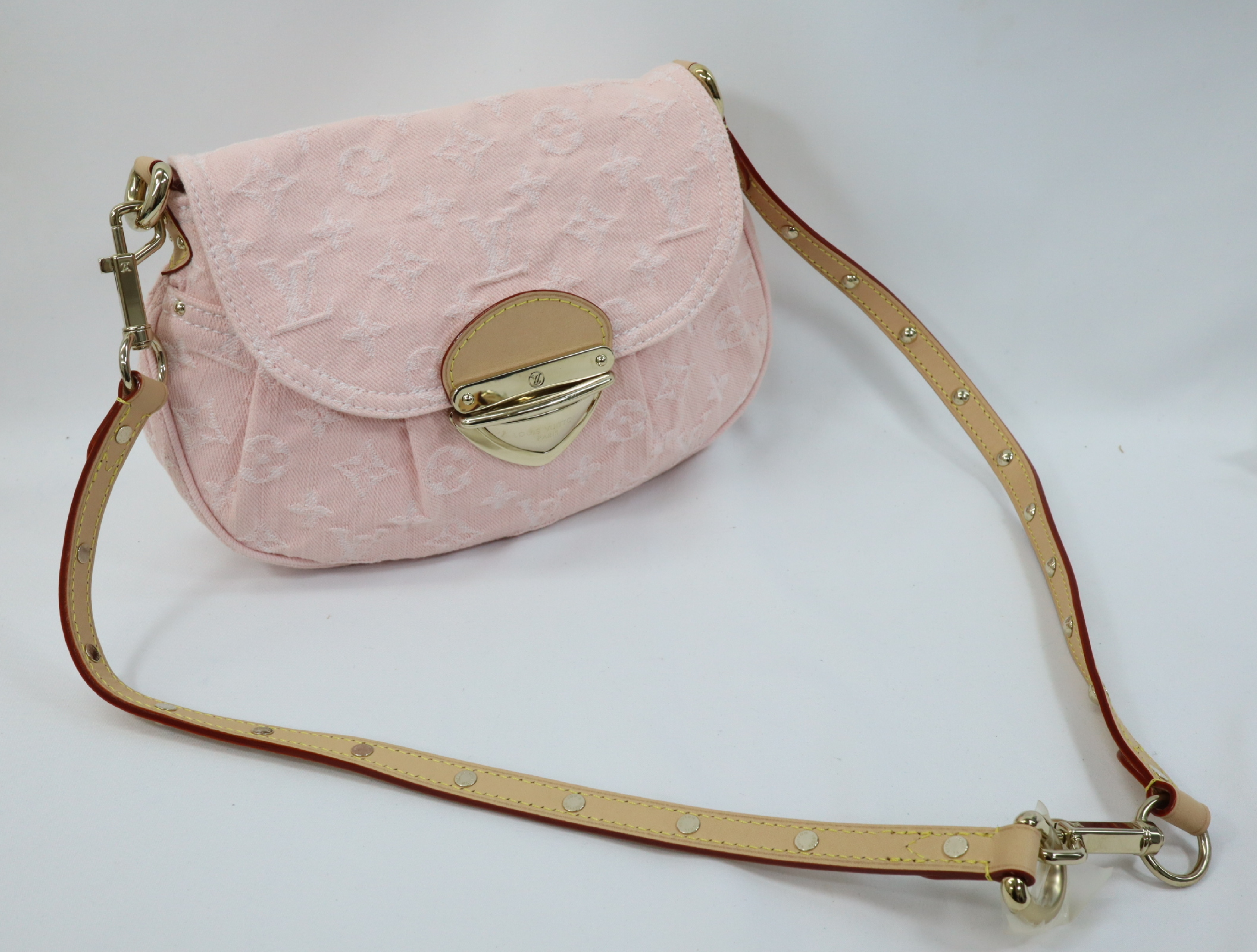 Monogram Denim Sunset M13347 Pink Shoulder Bag (RFID detected) — view 10