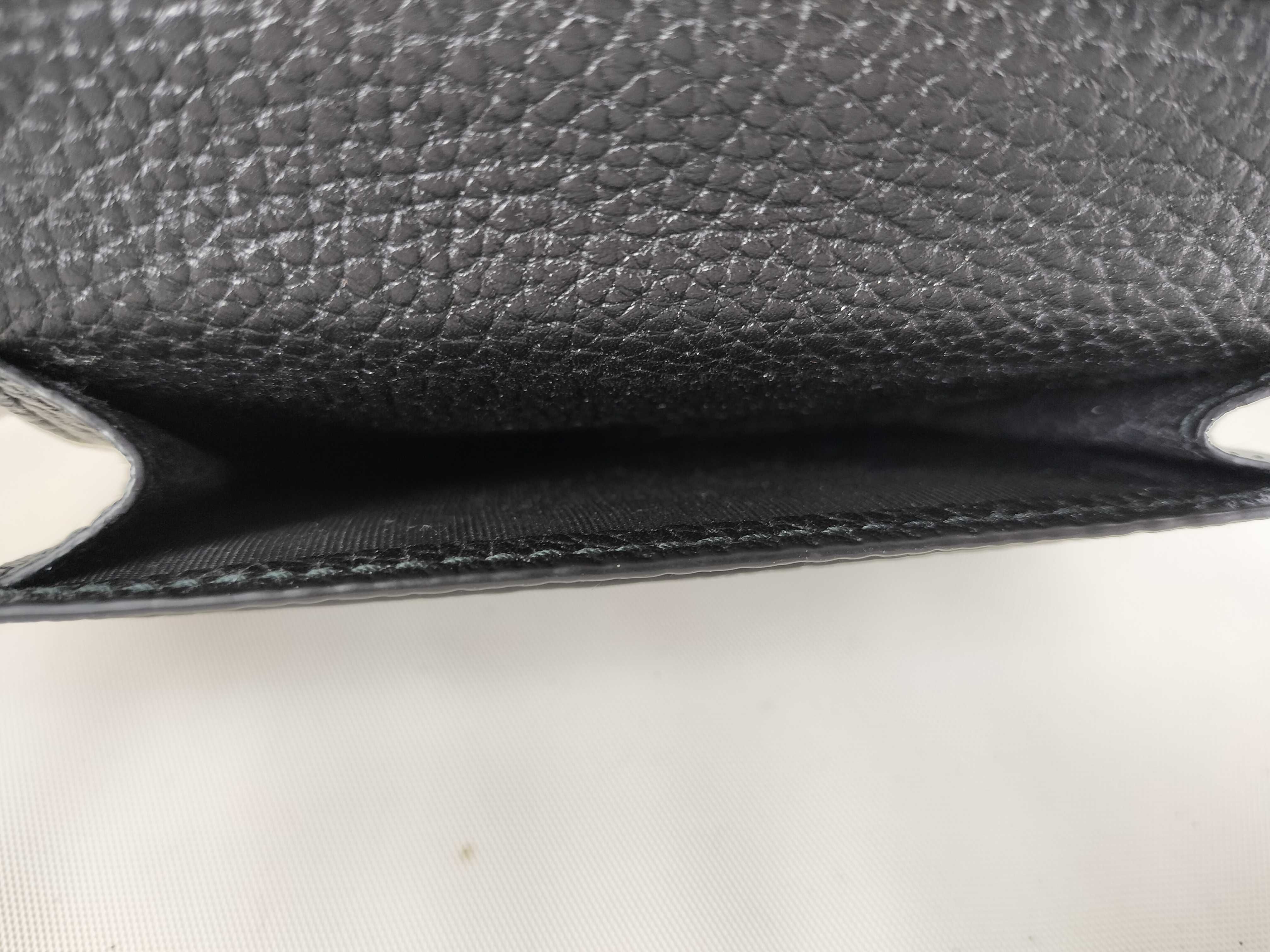 Logo Leather Card Case, Black (Card Case/Pass Case/Business Card Holder) — view 7