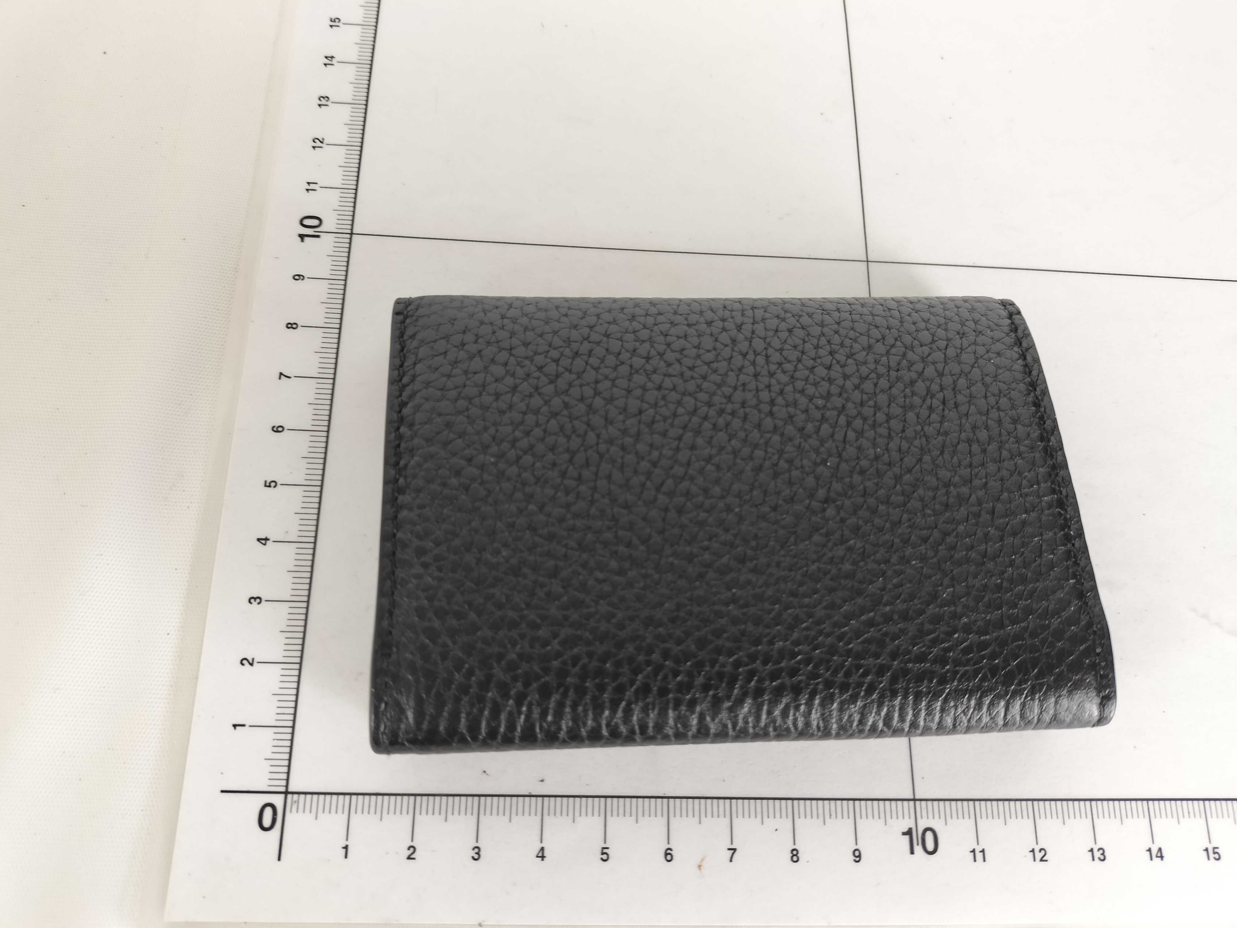 Logo Leather Card Case, Black (Card Case/Pass Case/Business Card Holder) — view 10