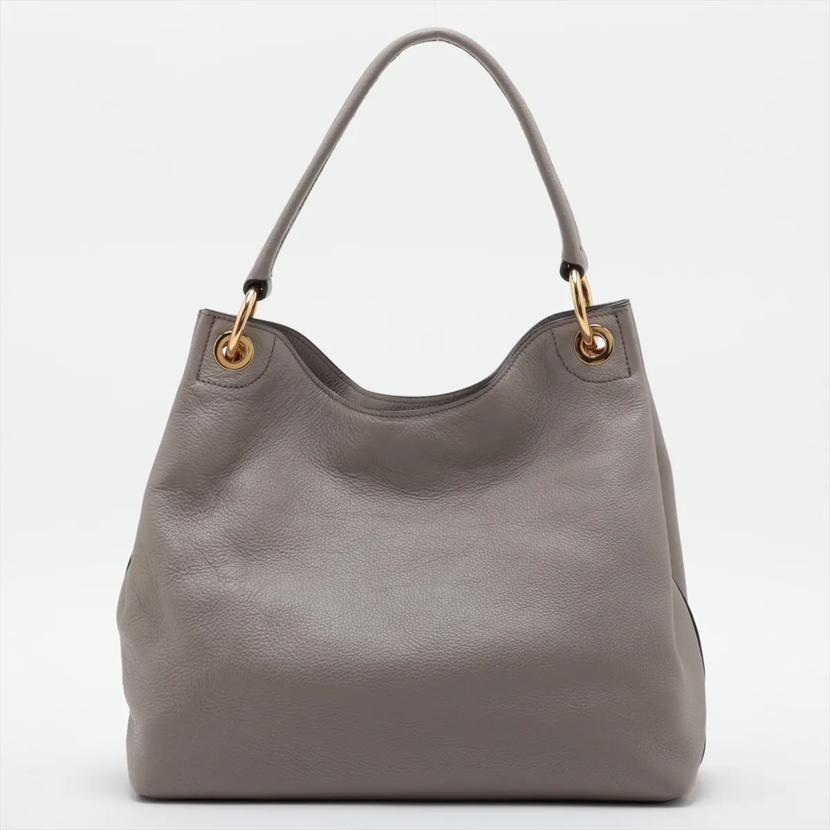 Vitello Daino Leather Shoulder Bag, Beige — view 2