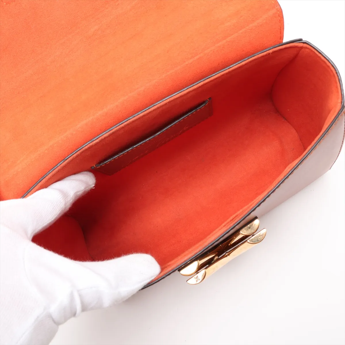 Catgram x Taurillon Twist MM M44408 FL4138 Brown x Orange RFID Compatible with Mirror — view 6