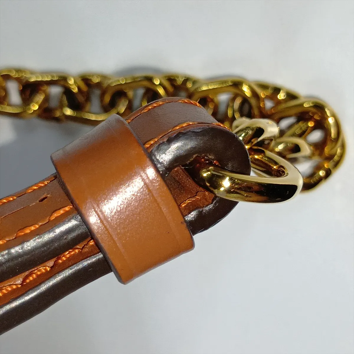 Catgram x Taurillon Twist MM M44408 FL4138 Brown x Orange RFID Compatible with Mirror — view 9