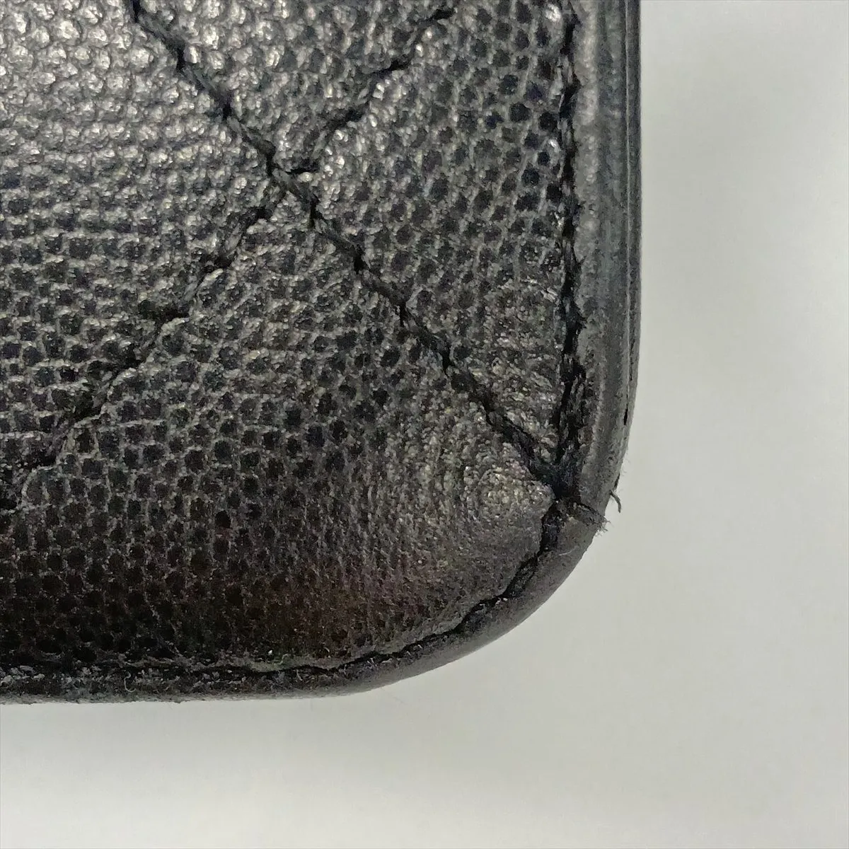 Matelassé Caviar Skin Single Flap Double Chain Bag, Black with Gold Hardware — view 13