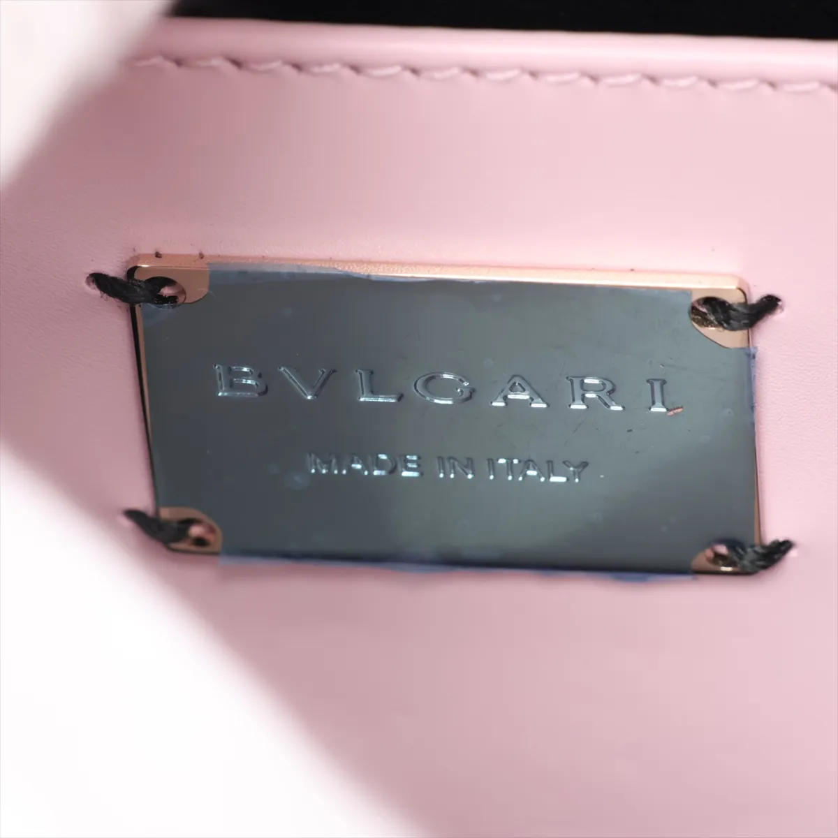 Serpenti Leather Chain Shoulder Bag, Pink, with Mirror — view 7