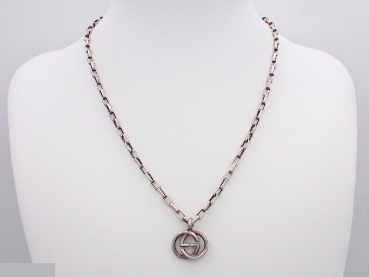Interlocking G Silver Necklace, 925 Sterling Silver, 22.0g — view 3