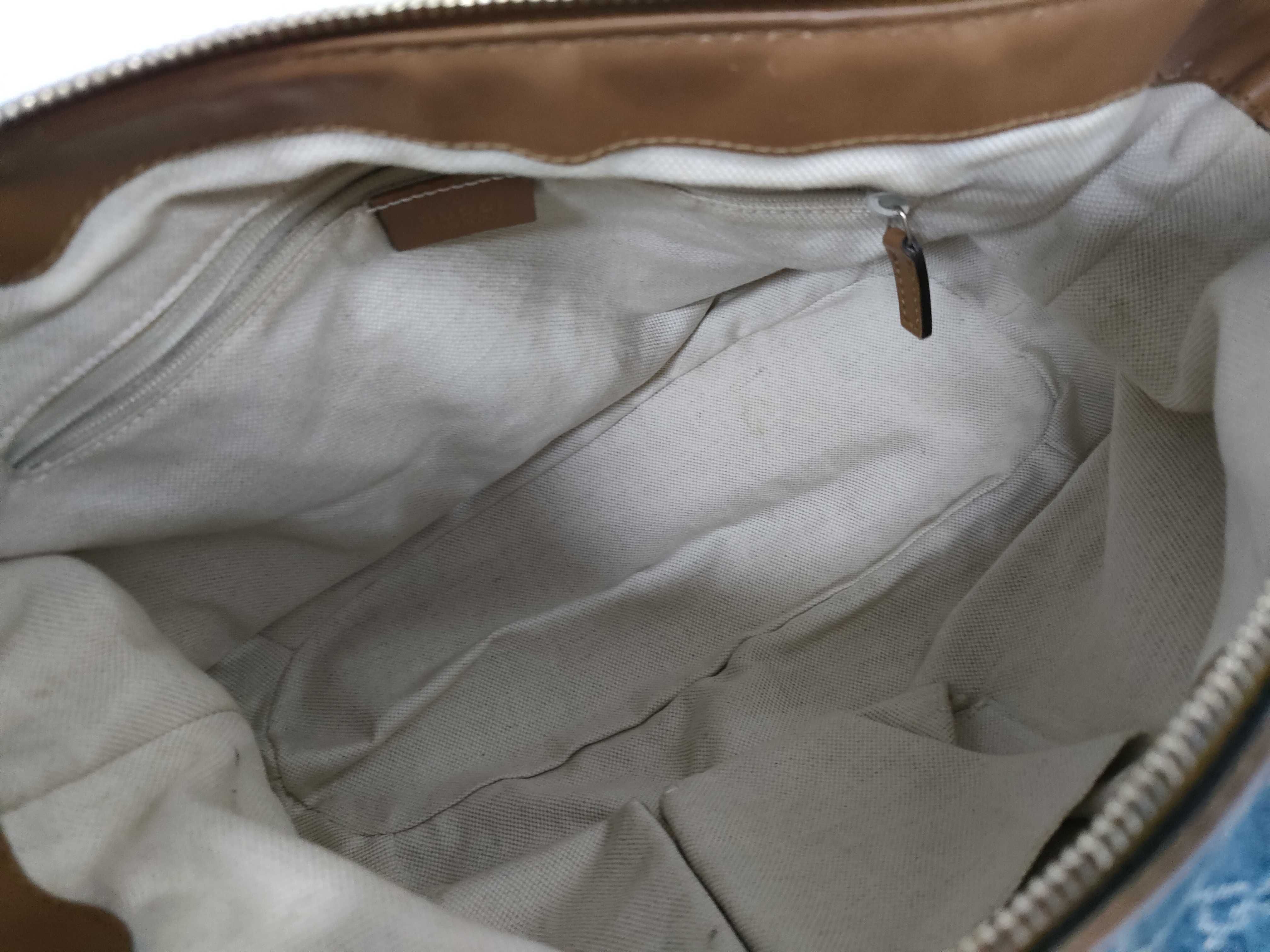 GG 2-way bag, denim/leather, blue/brown, Sukey handbag — view 11