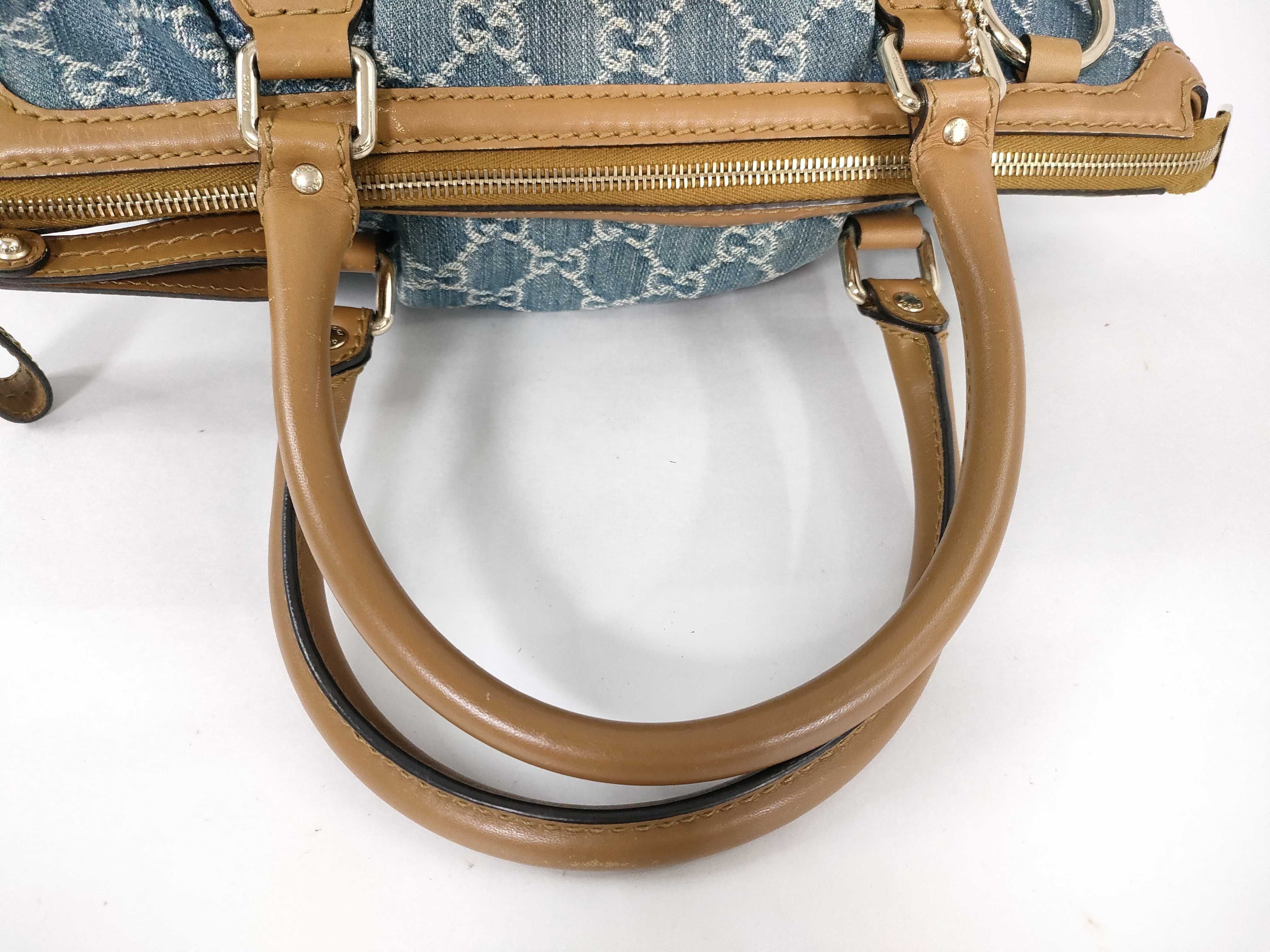 GG 2-way bag, denim/leather, blue/brown, Sukey handbag — view 3