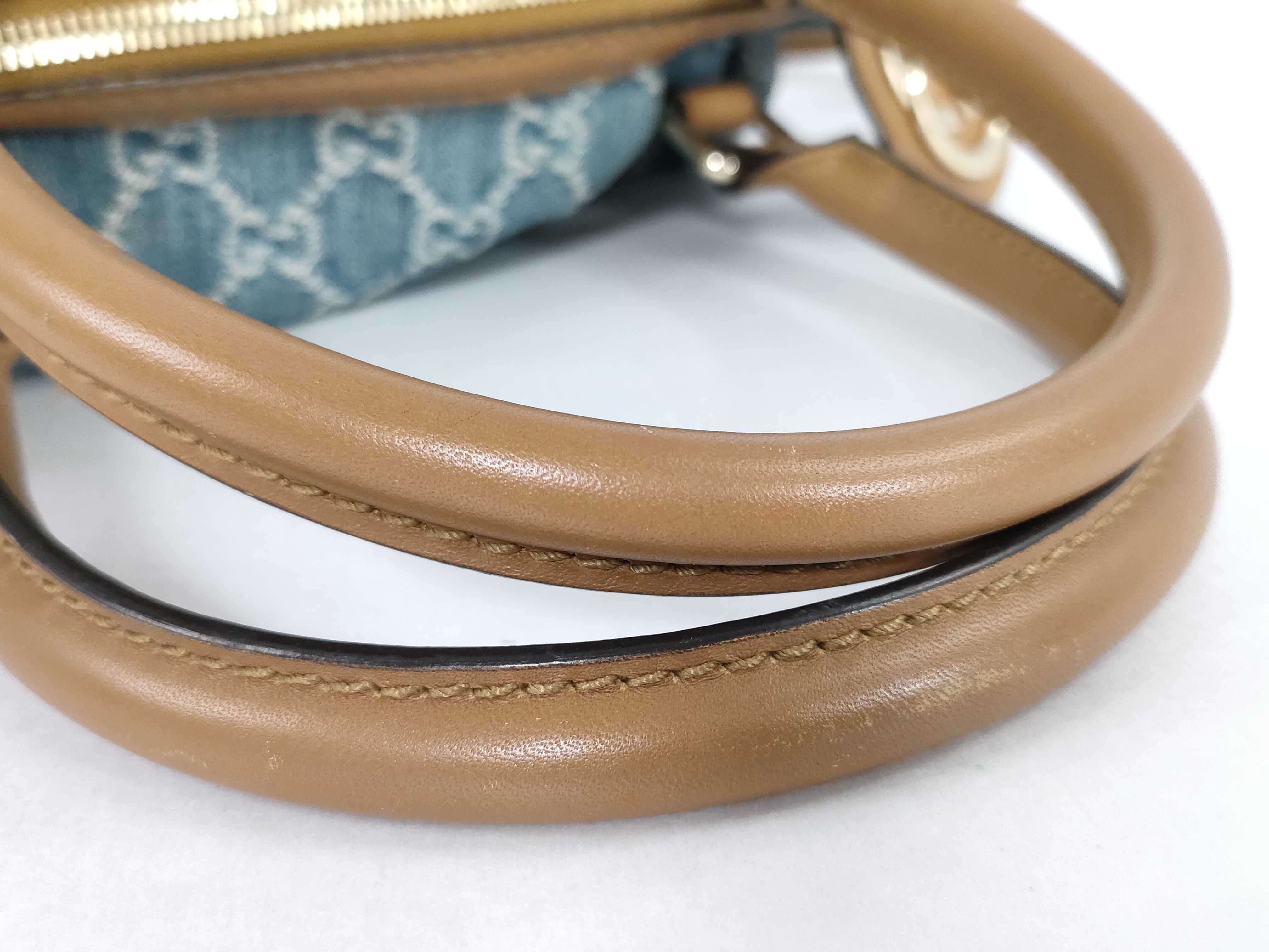 GG 2-way bag, denim/leather, blue/brown, Sukey handbag — view 4