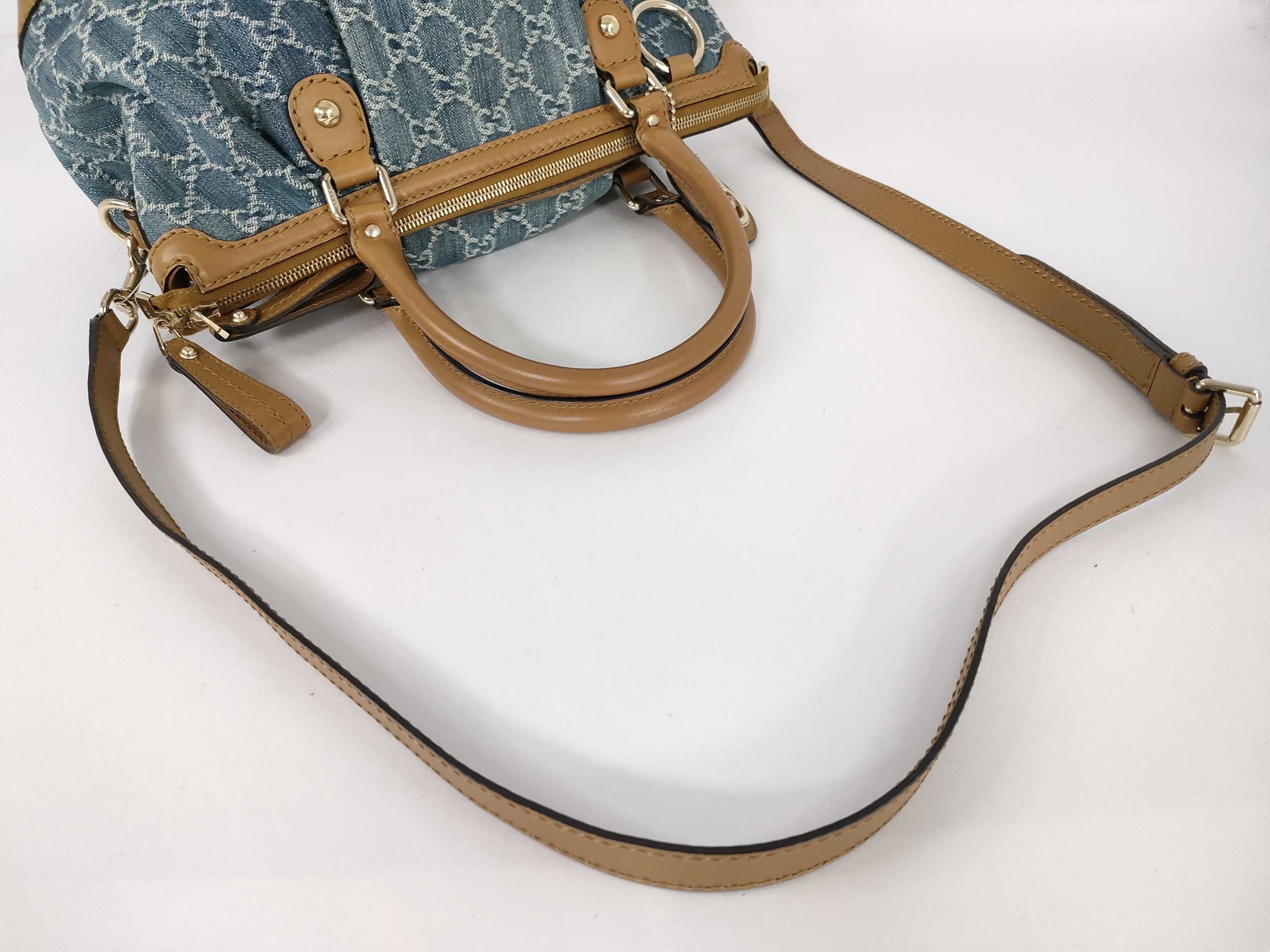 GG 2-way bag, denim/leather, blue/brown, Sukey handbag — view 6