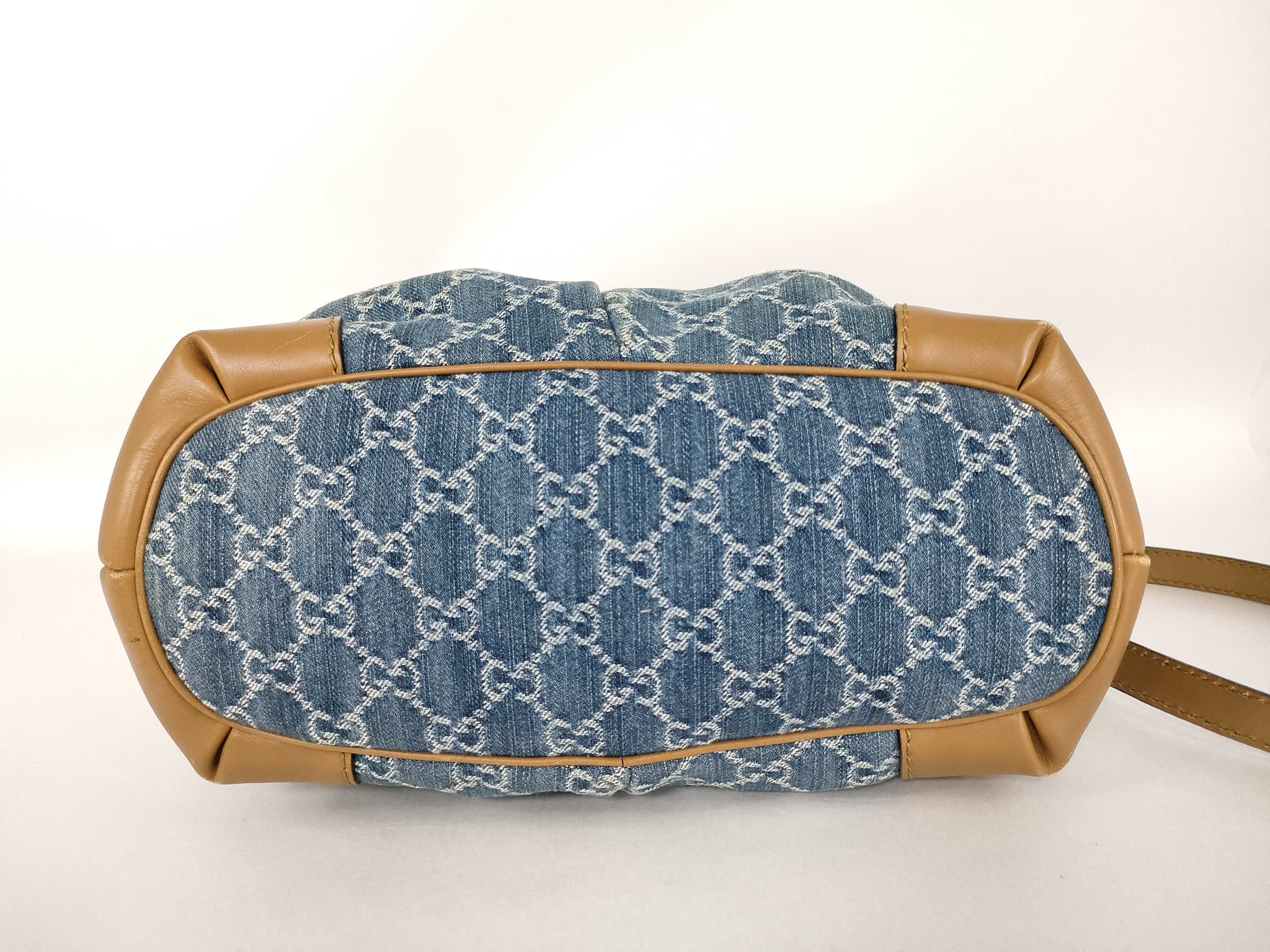 GG 2-way bag, denim/leather, blue/brown, Sukey handbag — view 9