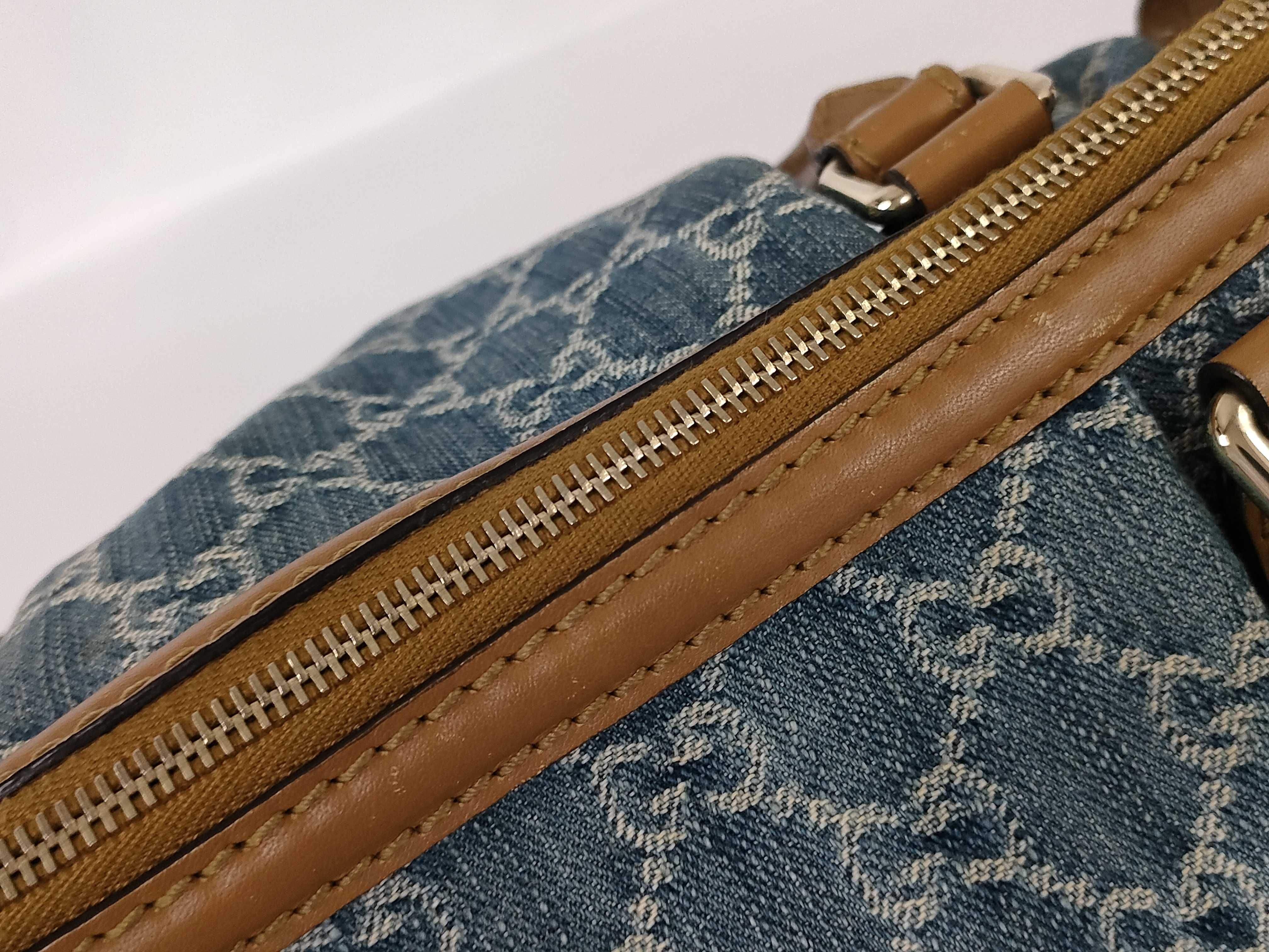 GG 2-way bag, denim/leather, blue/brown, Sukey handbag — view 10