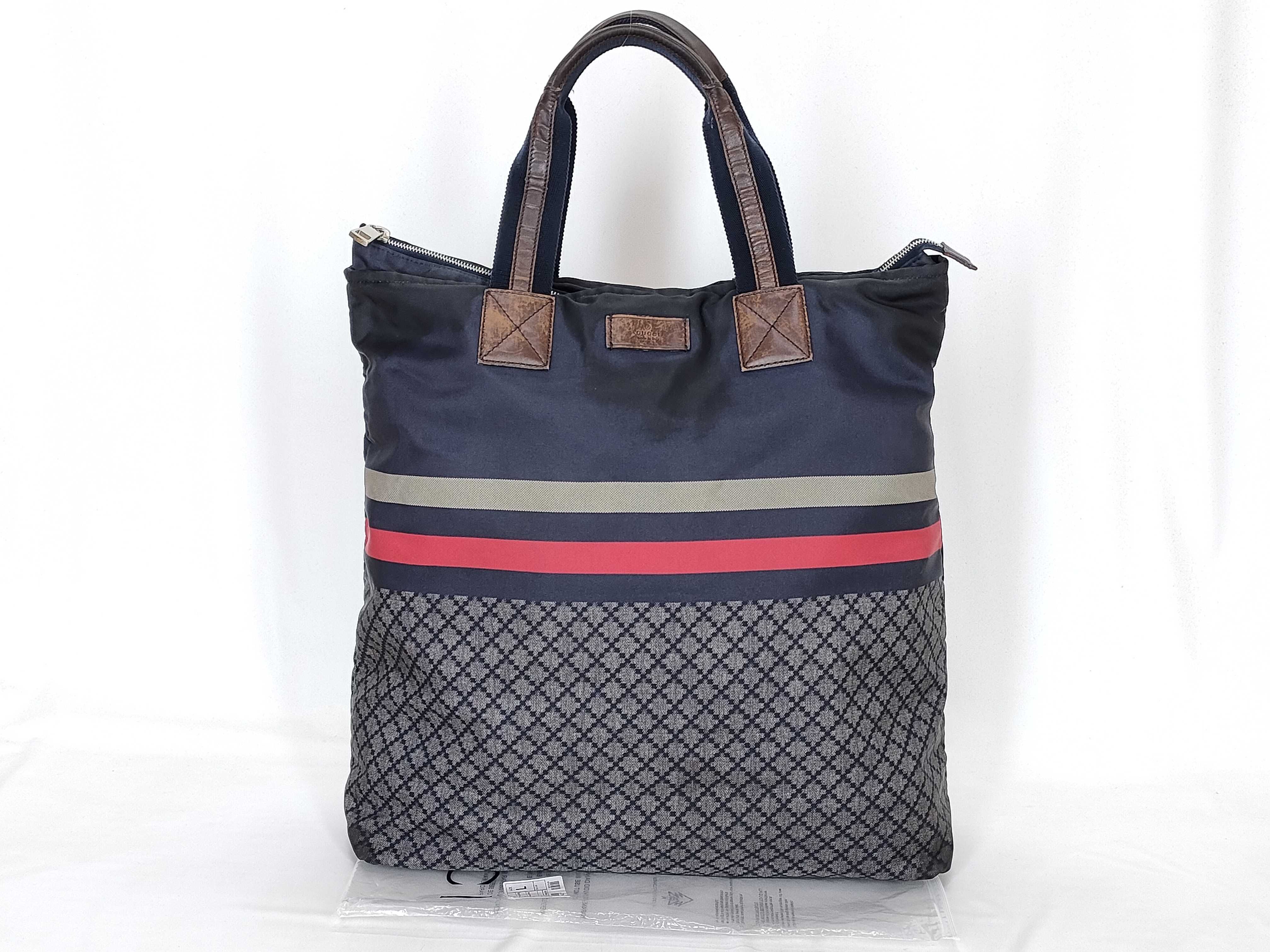 Diamante Web Stripe Shoulder Tote Bag