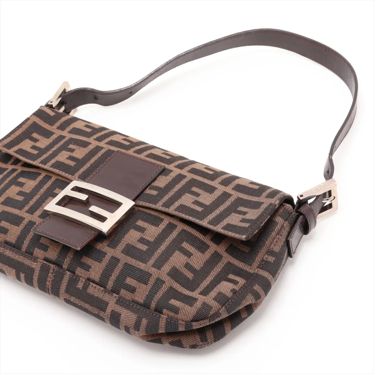 Zucca Mamma Bucket 26424 Canvas x Leather Shoulder Bag Brown — view 3