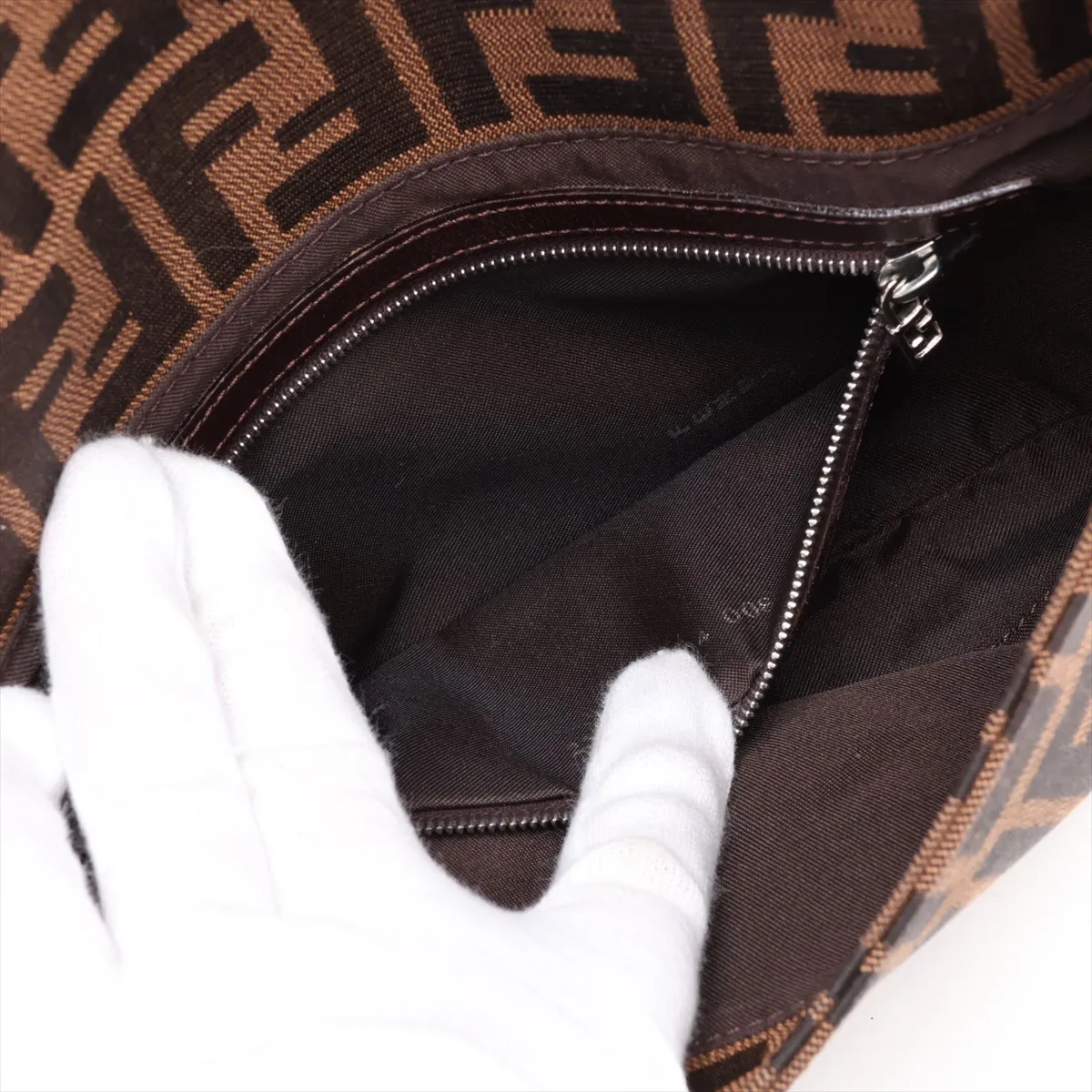 Zucca Mamma Bucket 26424 Canvas x Leather Shoulder Bag Brown — view 8