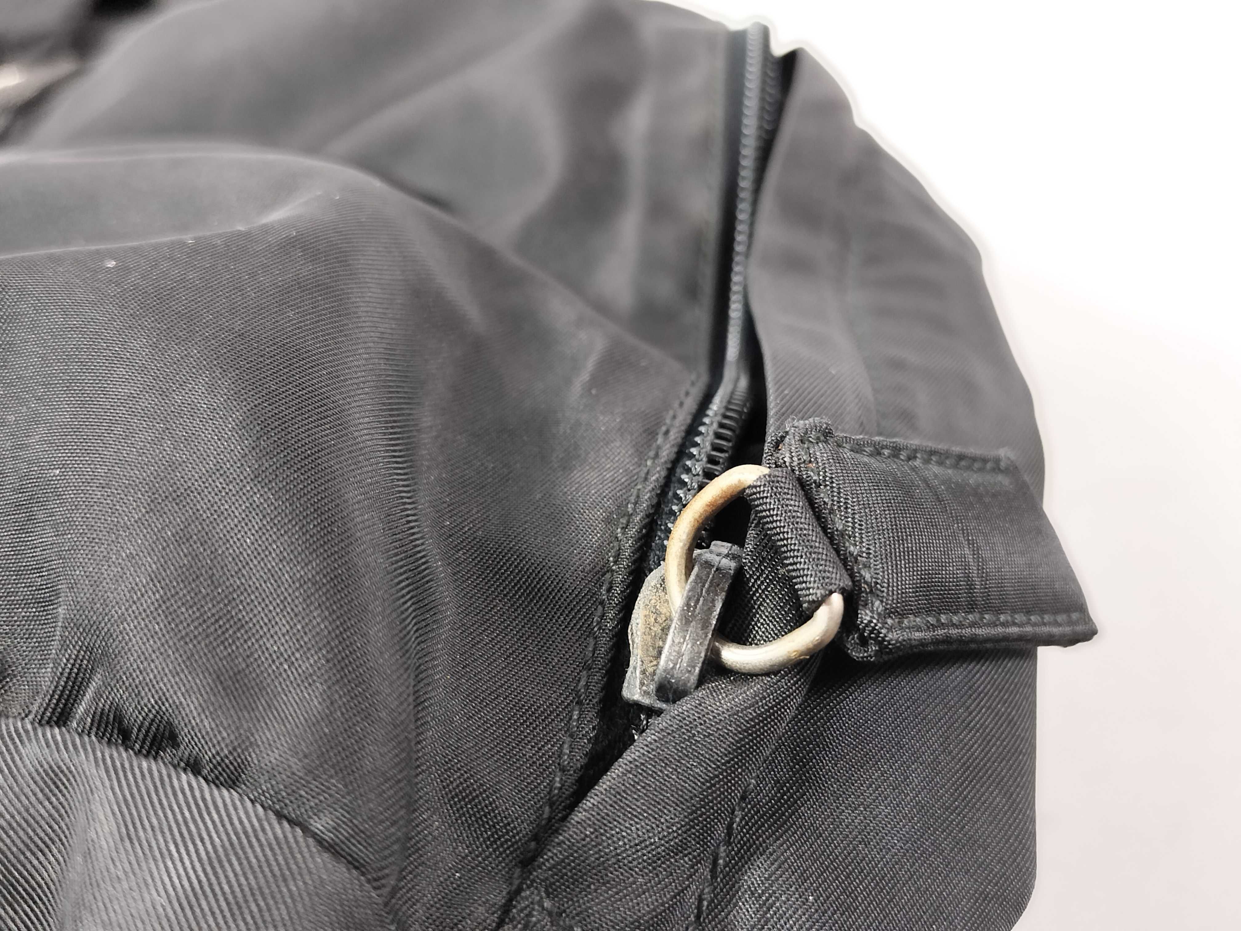 nylon backpack, Prada Tessuto style, black with silver hardware. — view 12