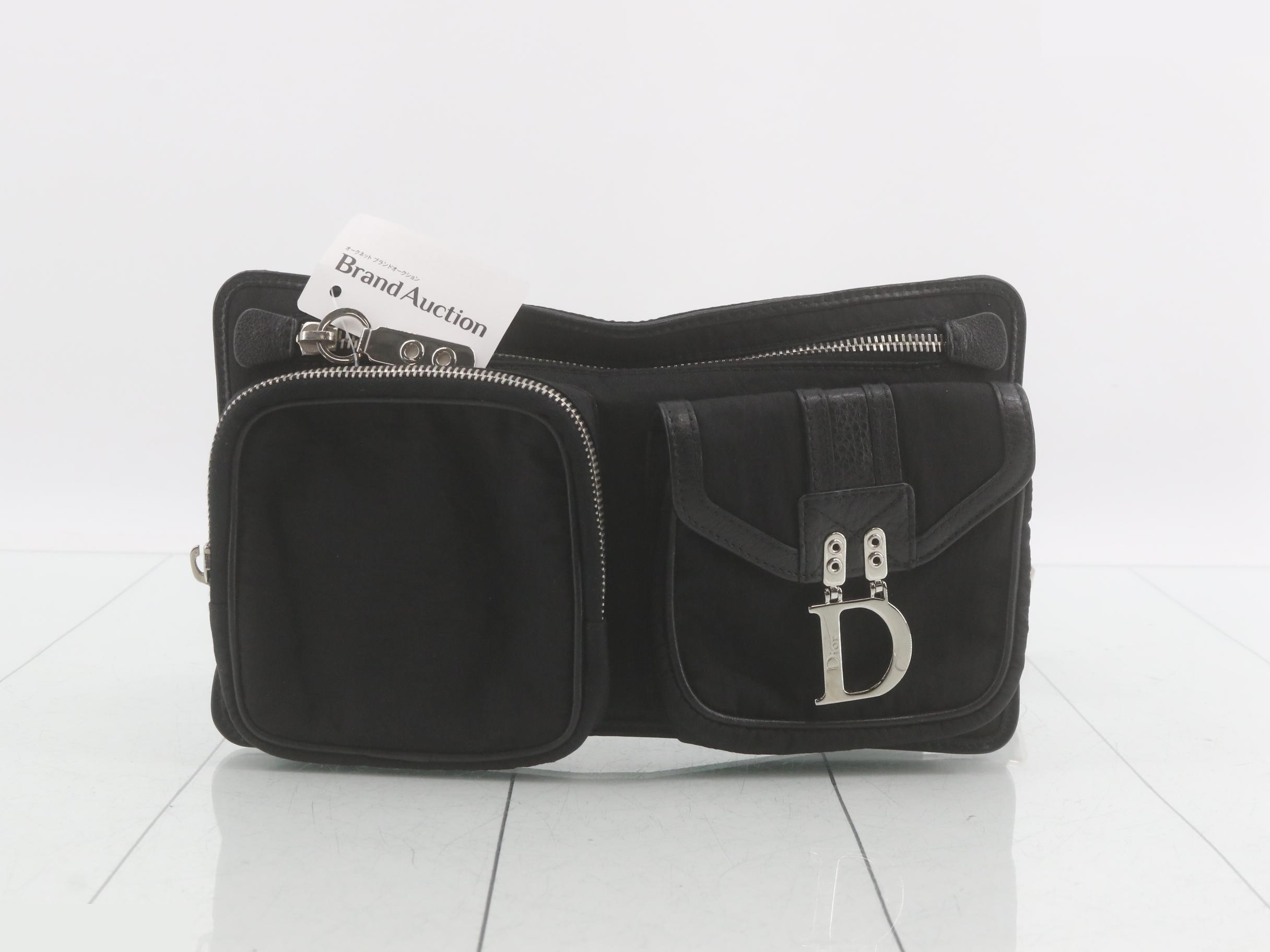 Body bag, canvas/leather, black