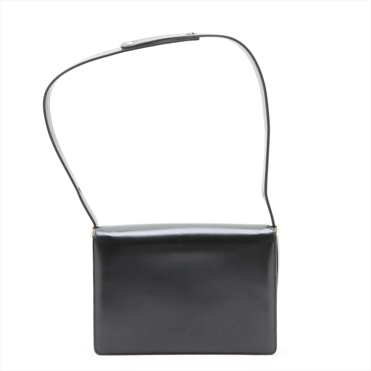 Carriage Metal Leather Shoulder Bag Black — view 2