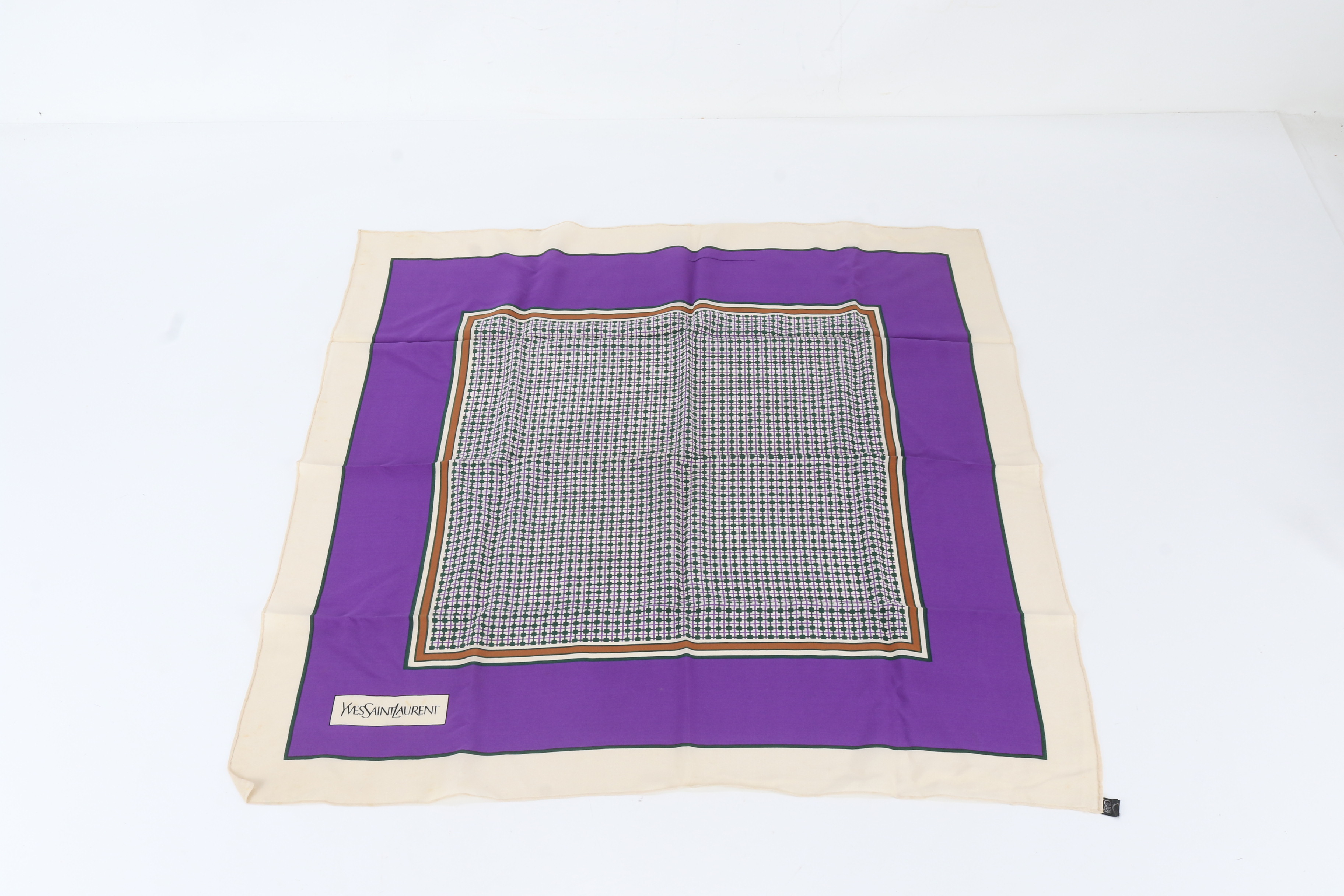 tagged 100% silk scarf, all-over pattern, other accessories