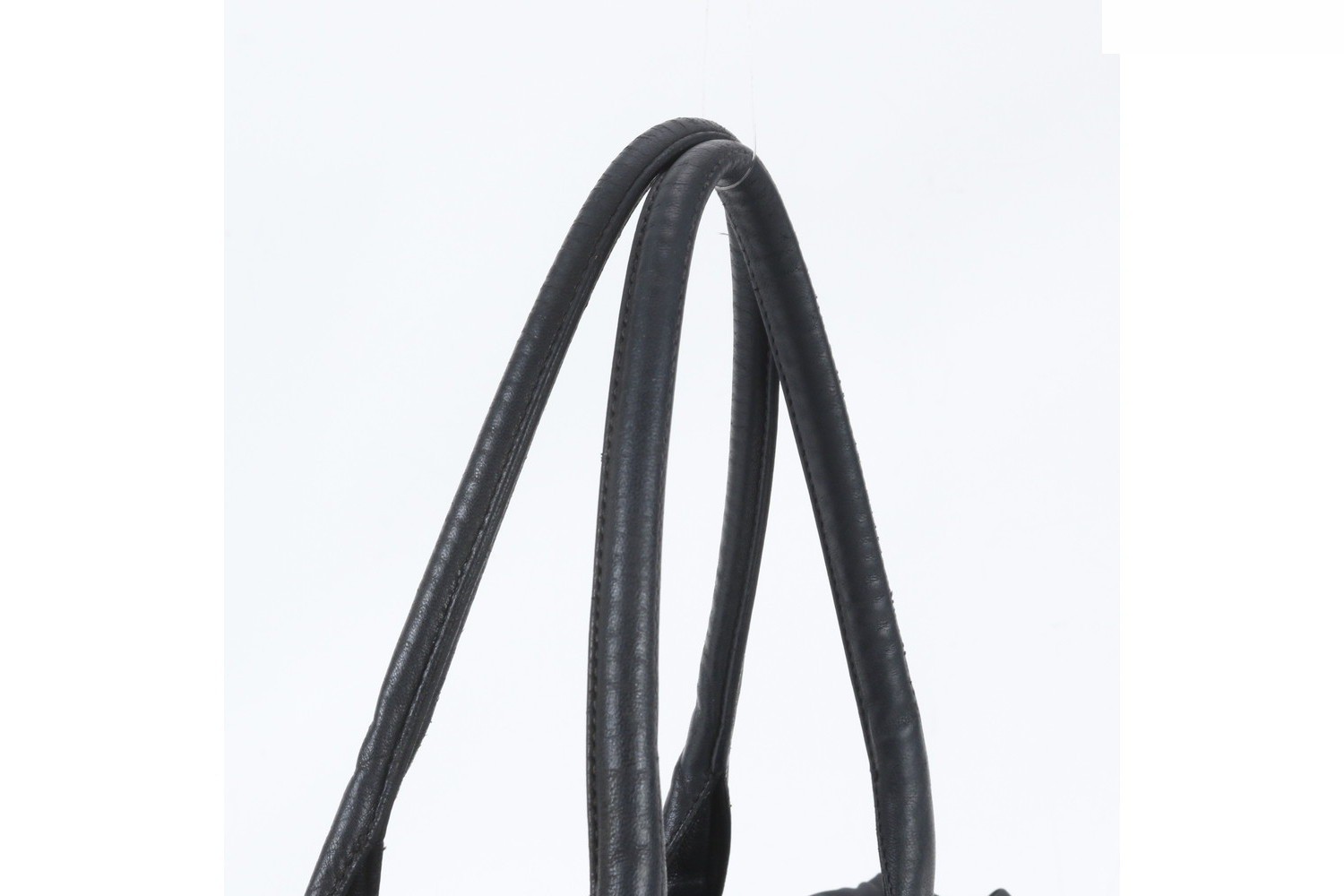 Tessuto Nylon Triangle Logo Leather Tote Bag — view 2