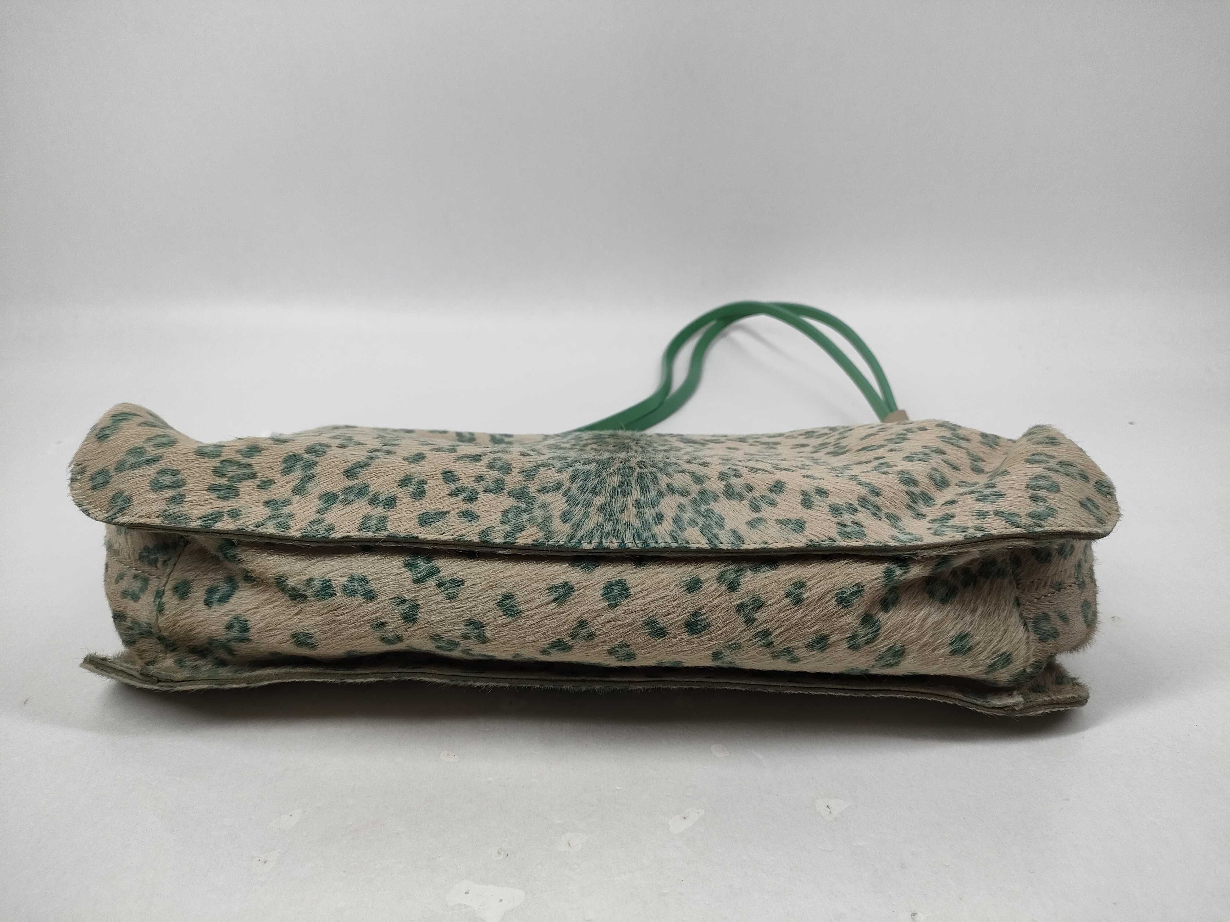 One-Shoulder Bag, Leopard Print, Calf Hair, Green Shoulder Bag — view 7