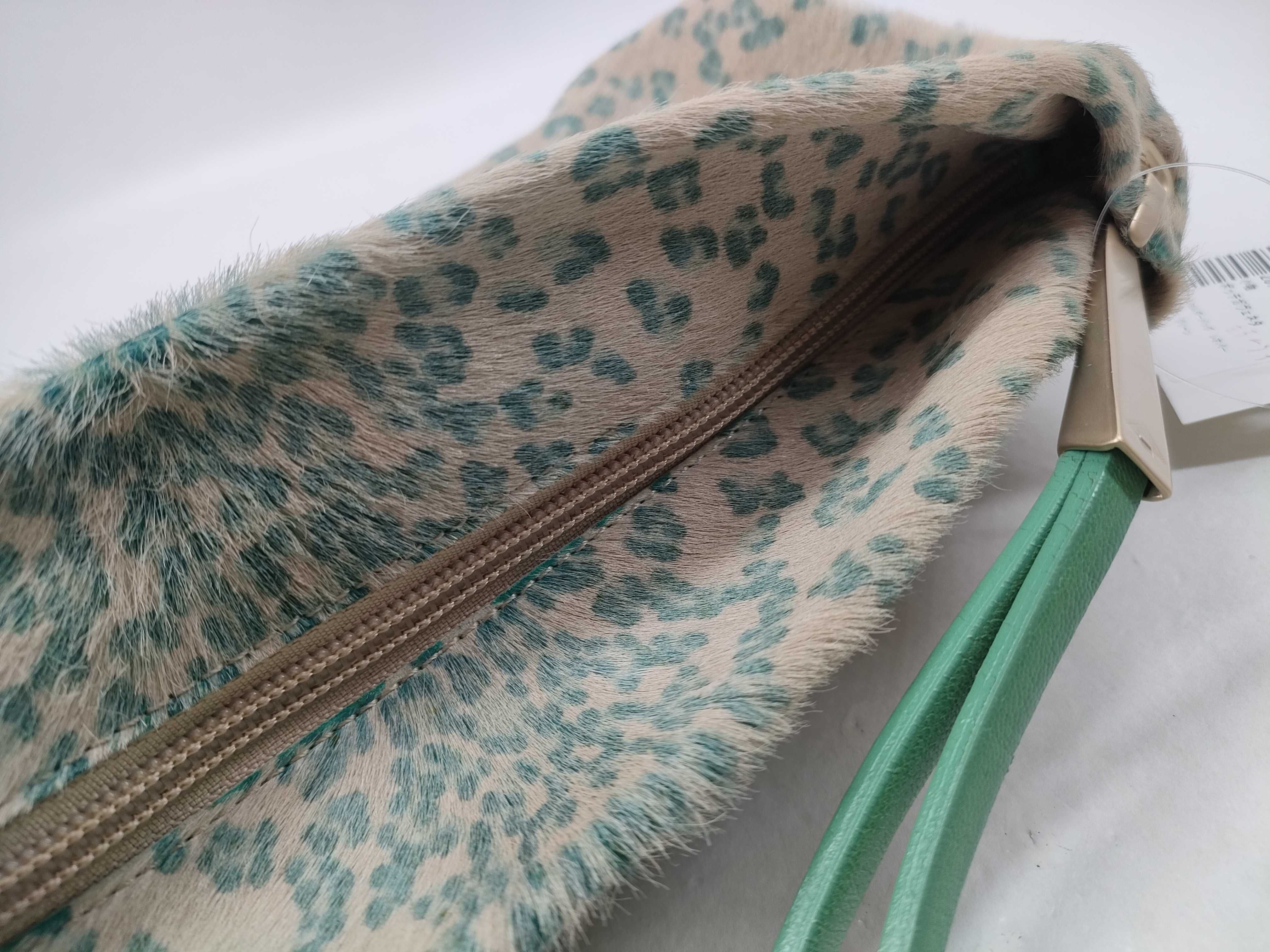 One-Shoulder Bag, Leopard Print, Calf Hair, Green Shoulder Bag — view 8