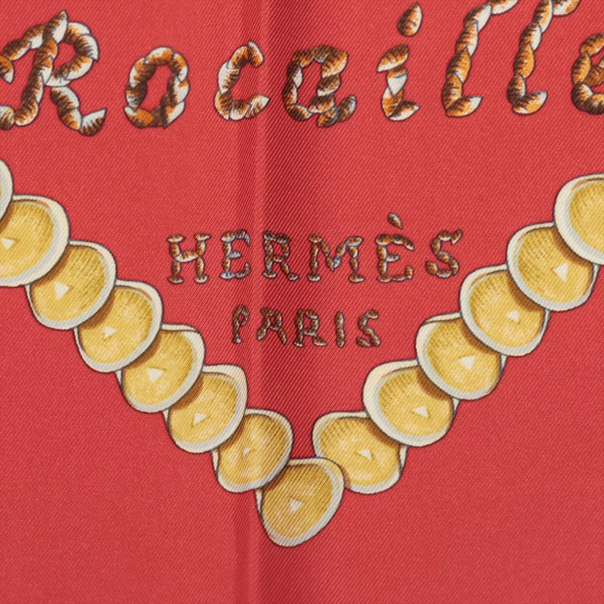 Carre 90 Rocaille Seashell Scarf Silk Red — view 6