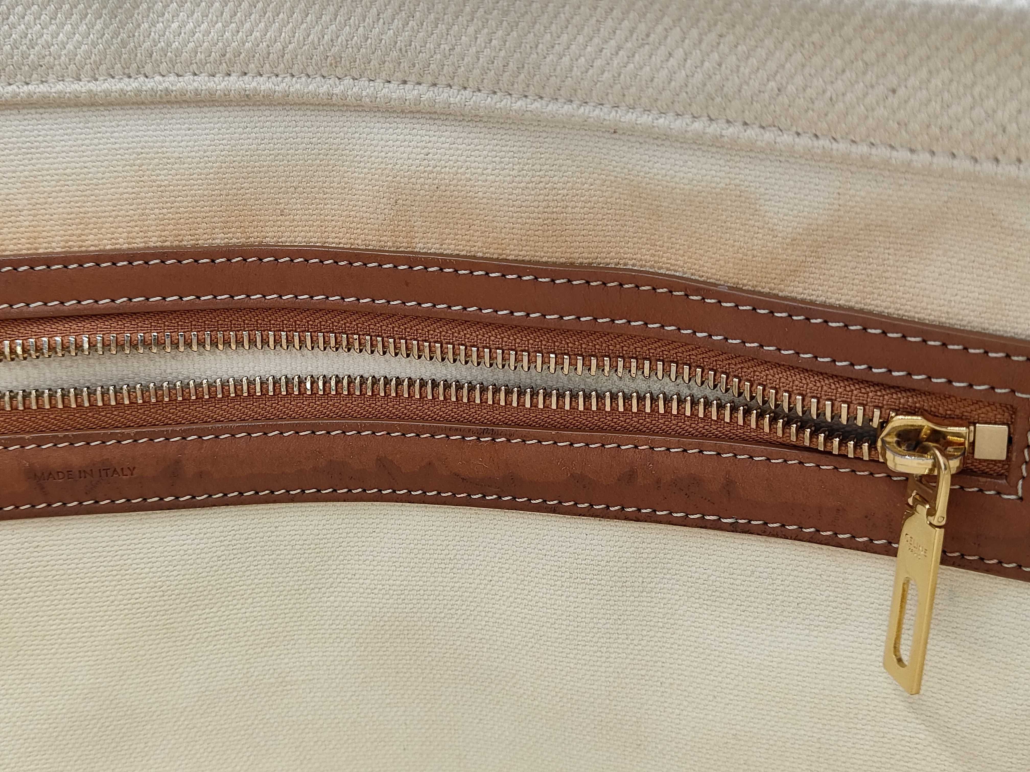 Canvas x Leather Horizontal Cabas Logo Tote Bag — view 12
