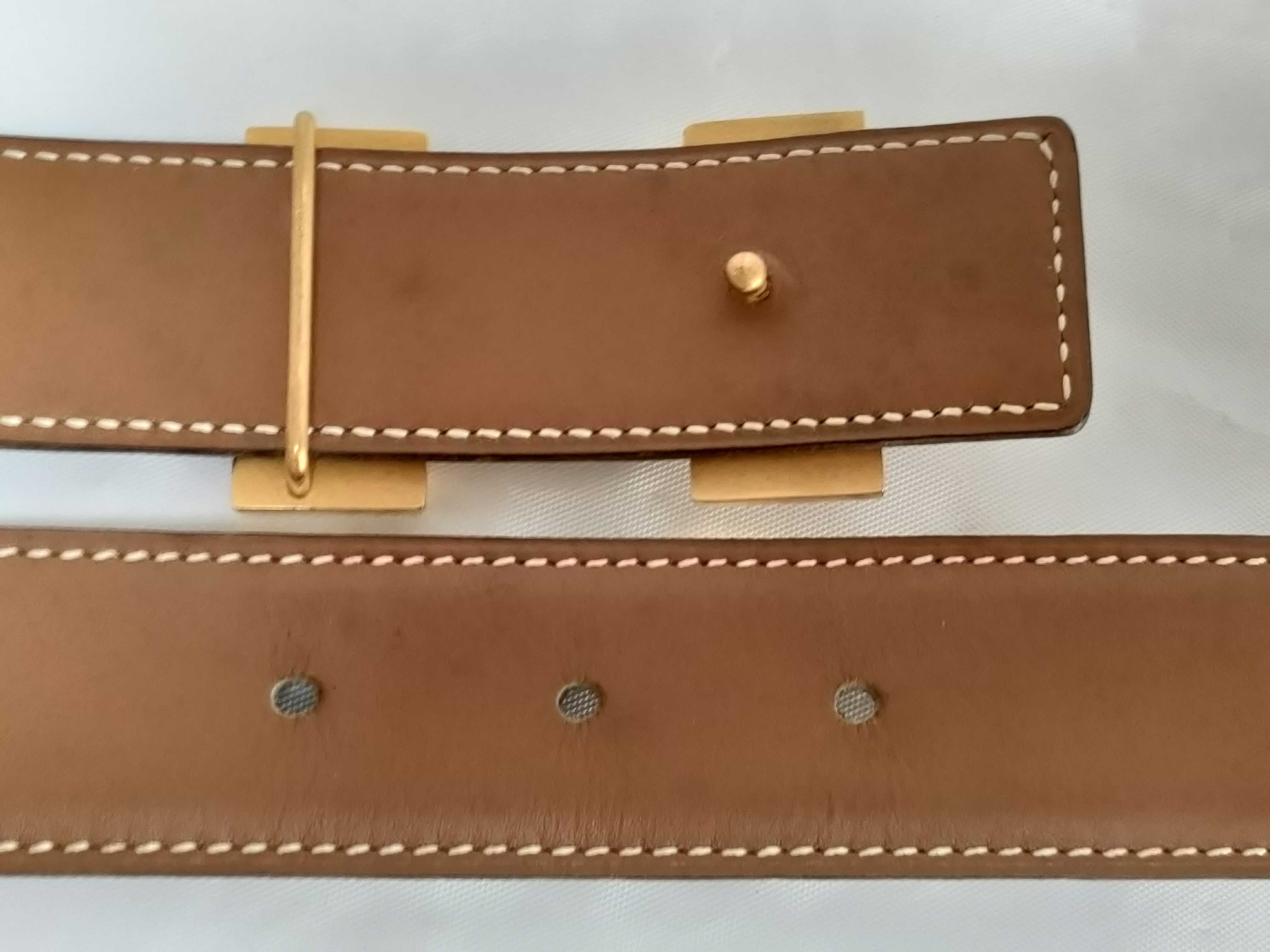 Constance Box Calf Belt with Gold Hardware — view 3