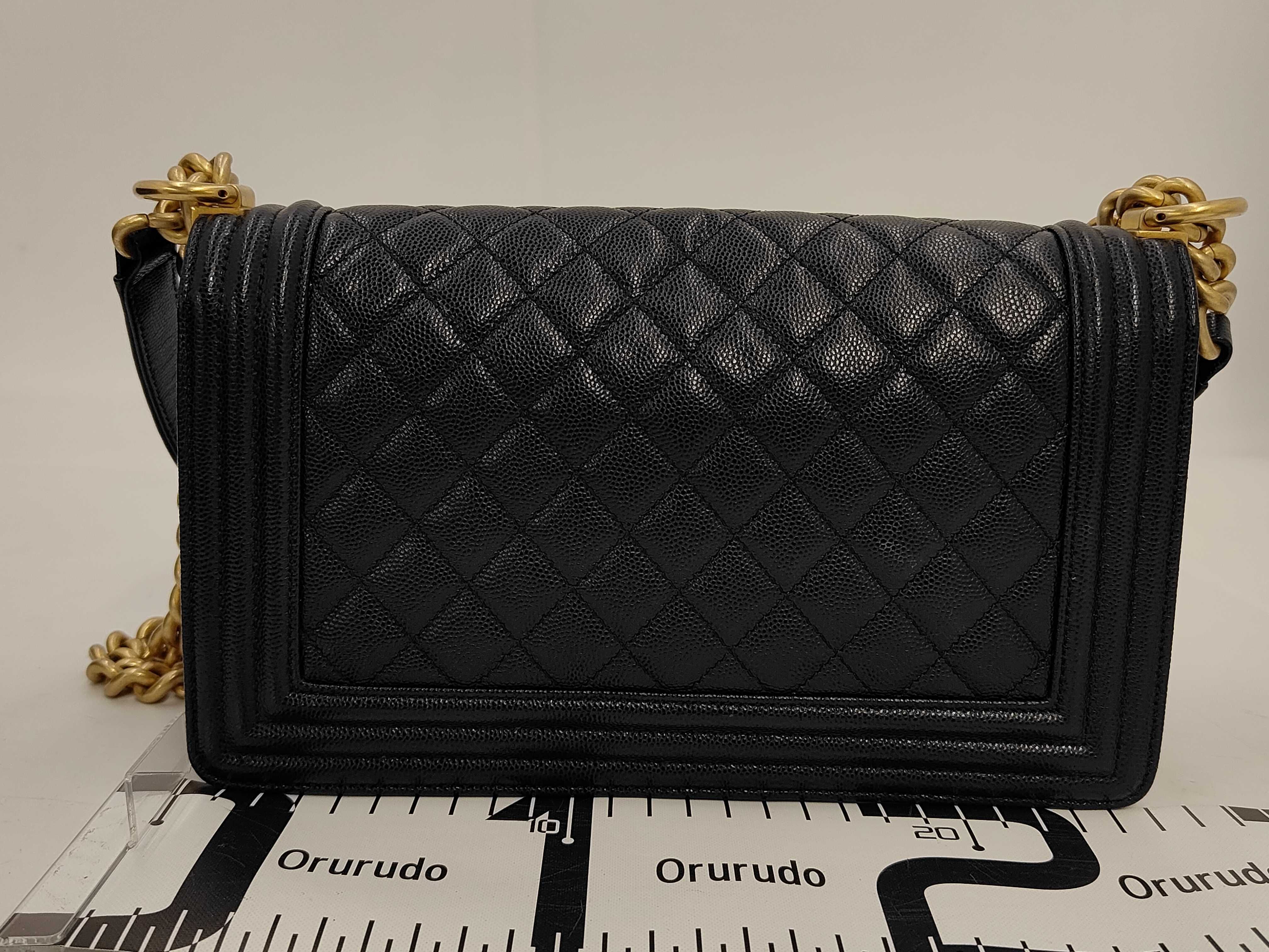 Boy Chanel Chain Shoulder Bag, Black Caviar Leather, Gold Hardware. — view 2