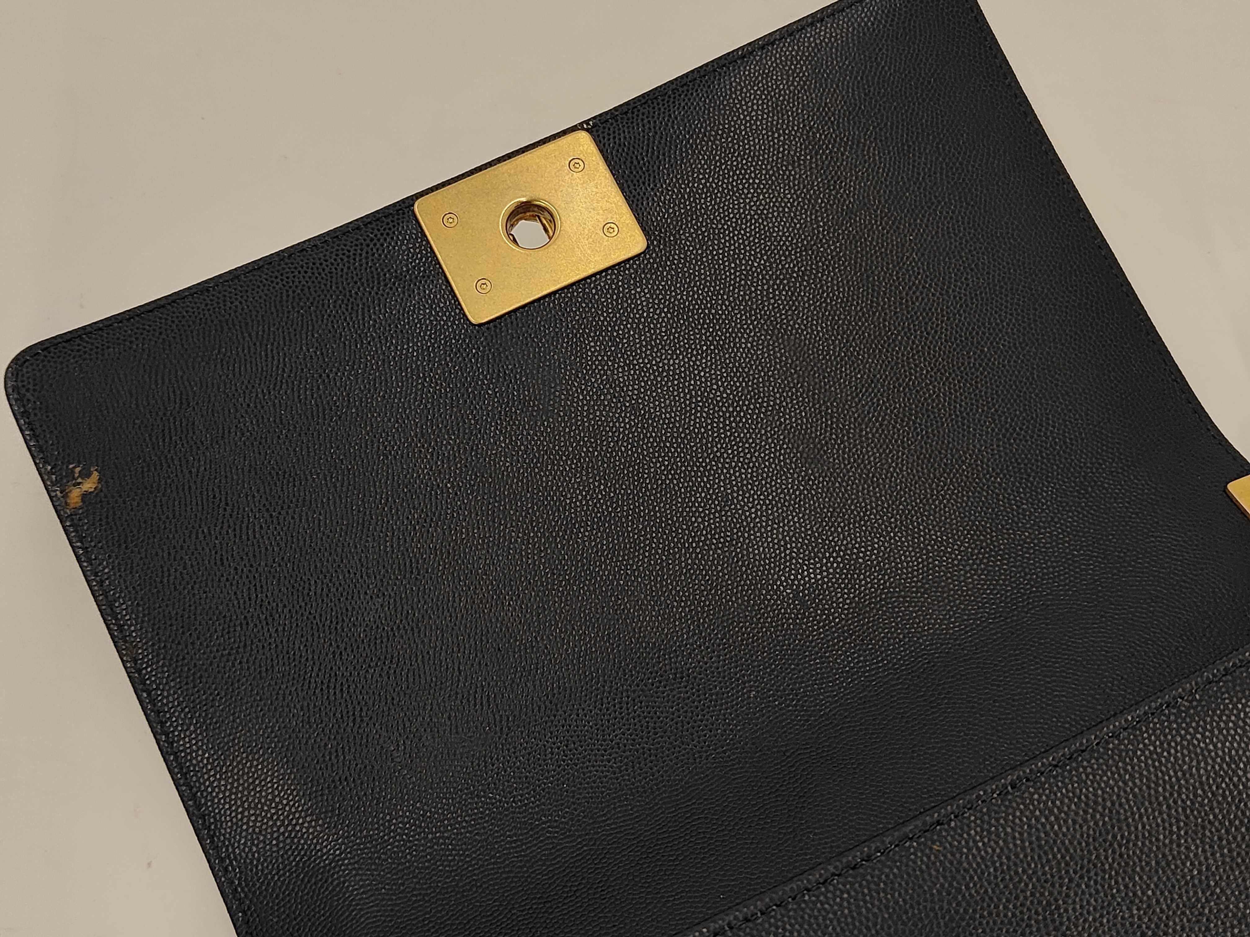 Boy Chanel Chain Shoulder Bag, Black Caviar Leather, Gold Hardware. — view 11