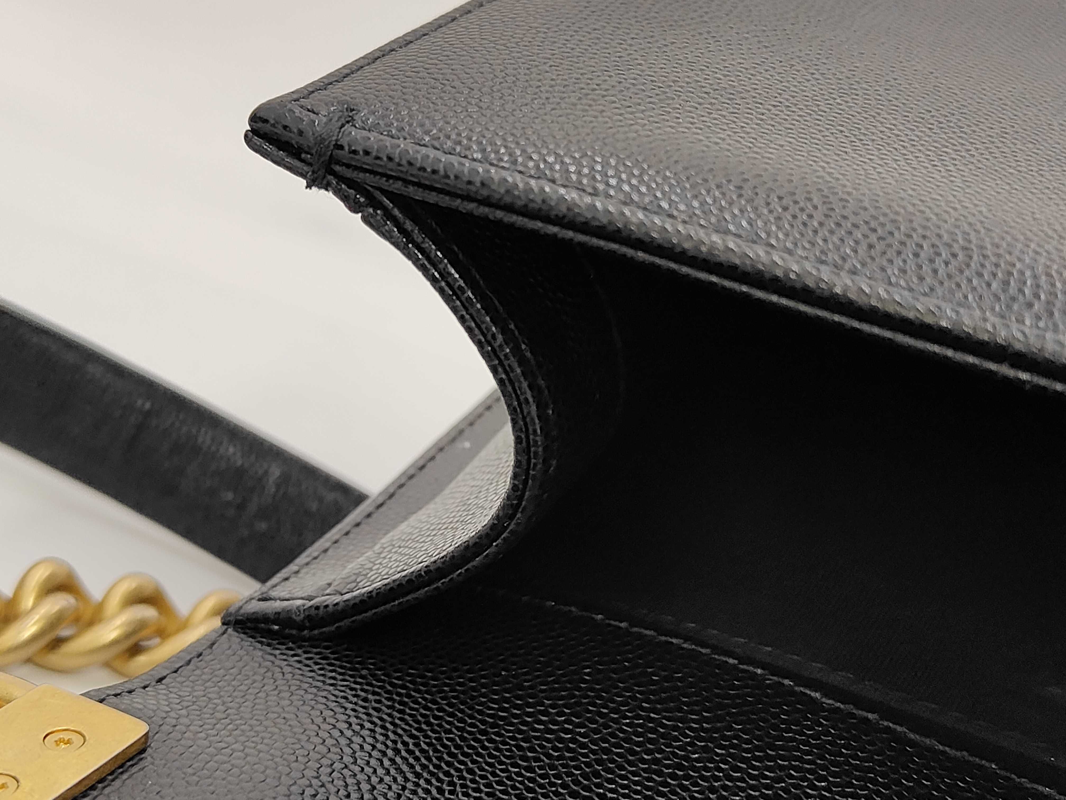 Boy Chanel Chain Shoulder Bag, Black Caviar Leather, Gold Hardware. — view 12