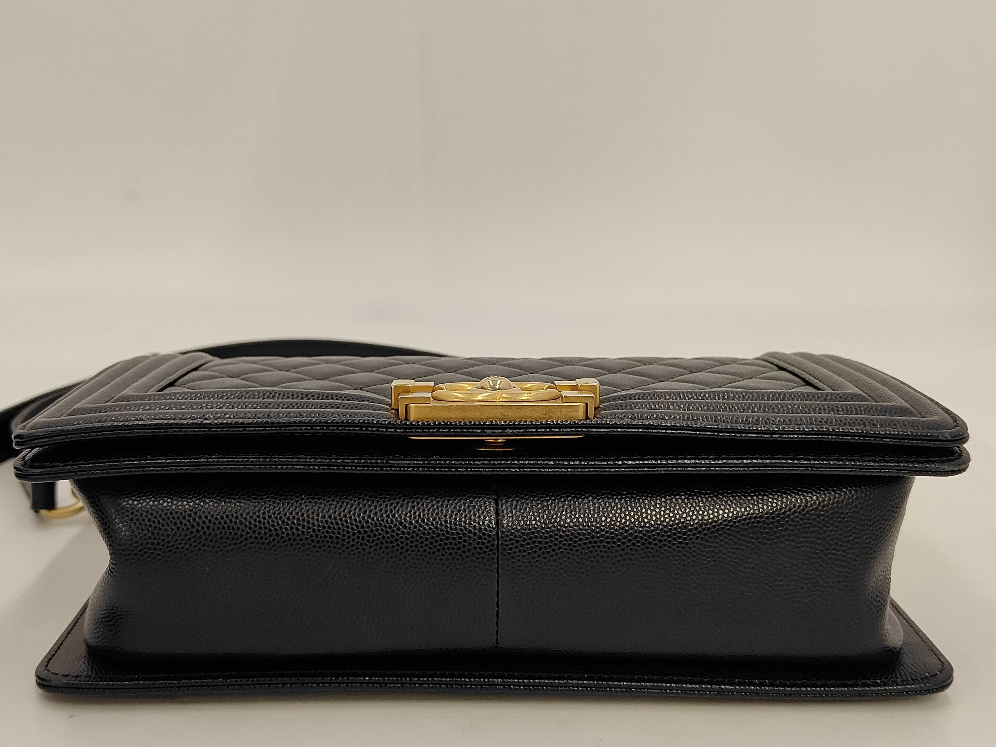 Boy Chanel Chain Shoulder Bag, Black Caviar Leather, Gold Hardware. — view 4