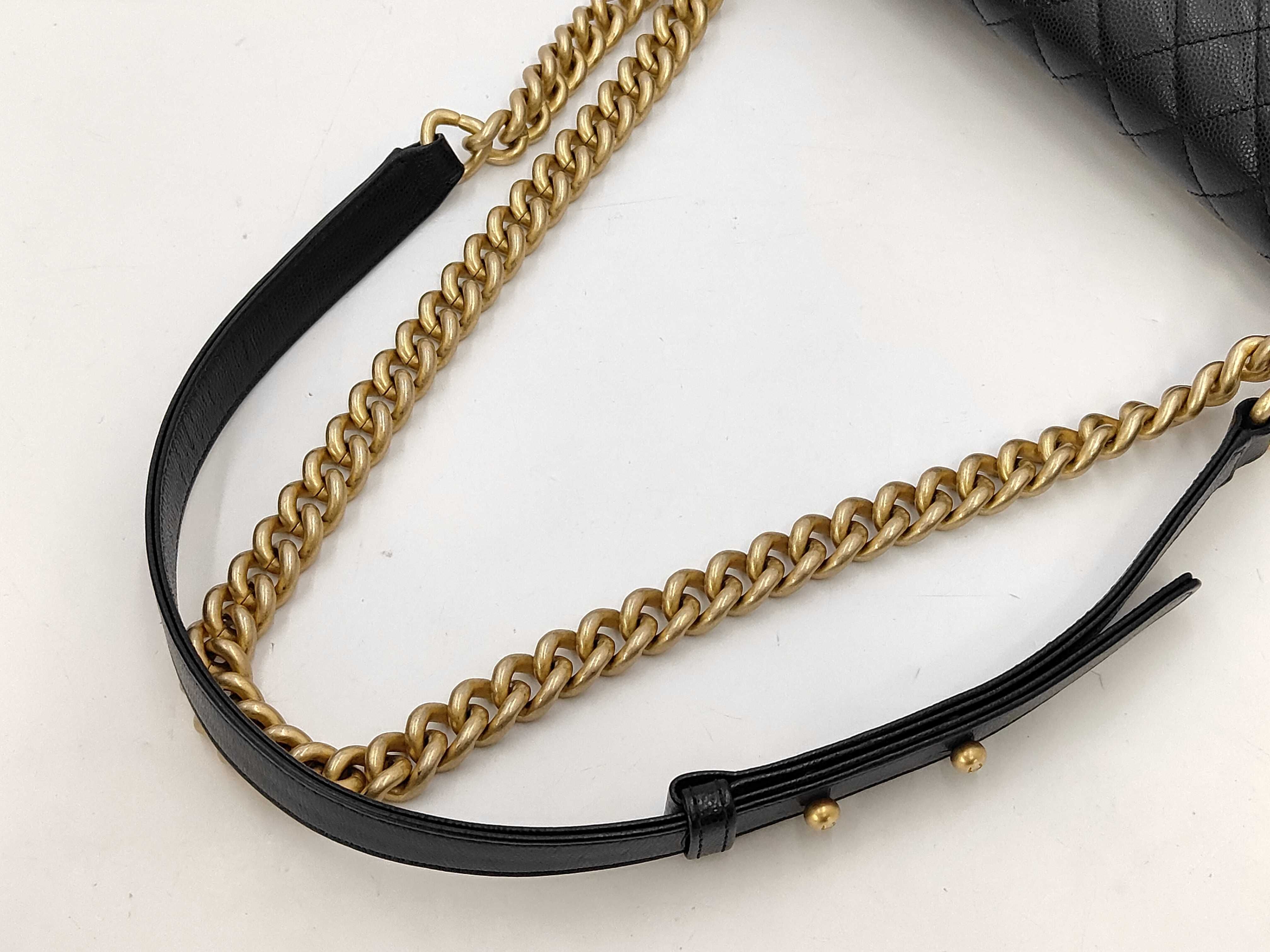 Boy Chanel Chain Shoulder Bag, Black Caviar Leather, Gold Hardware. — view 5