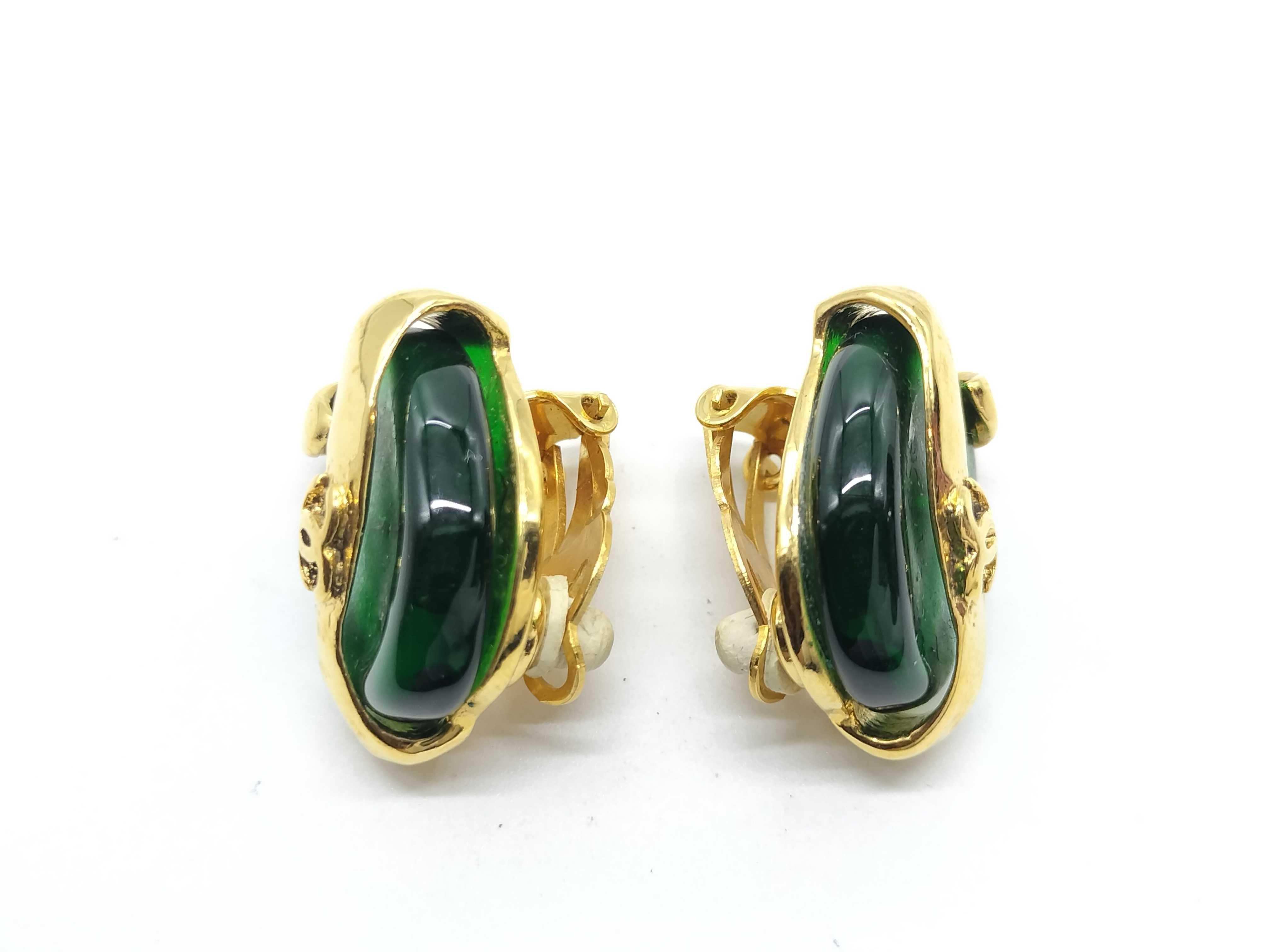 Gripoix Earrings 94P Green Earrings