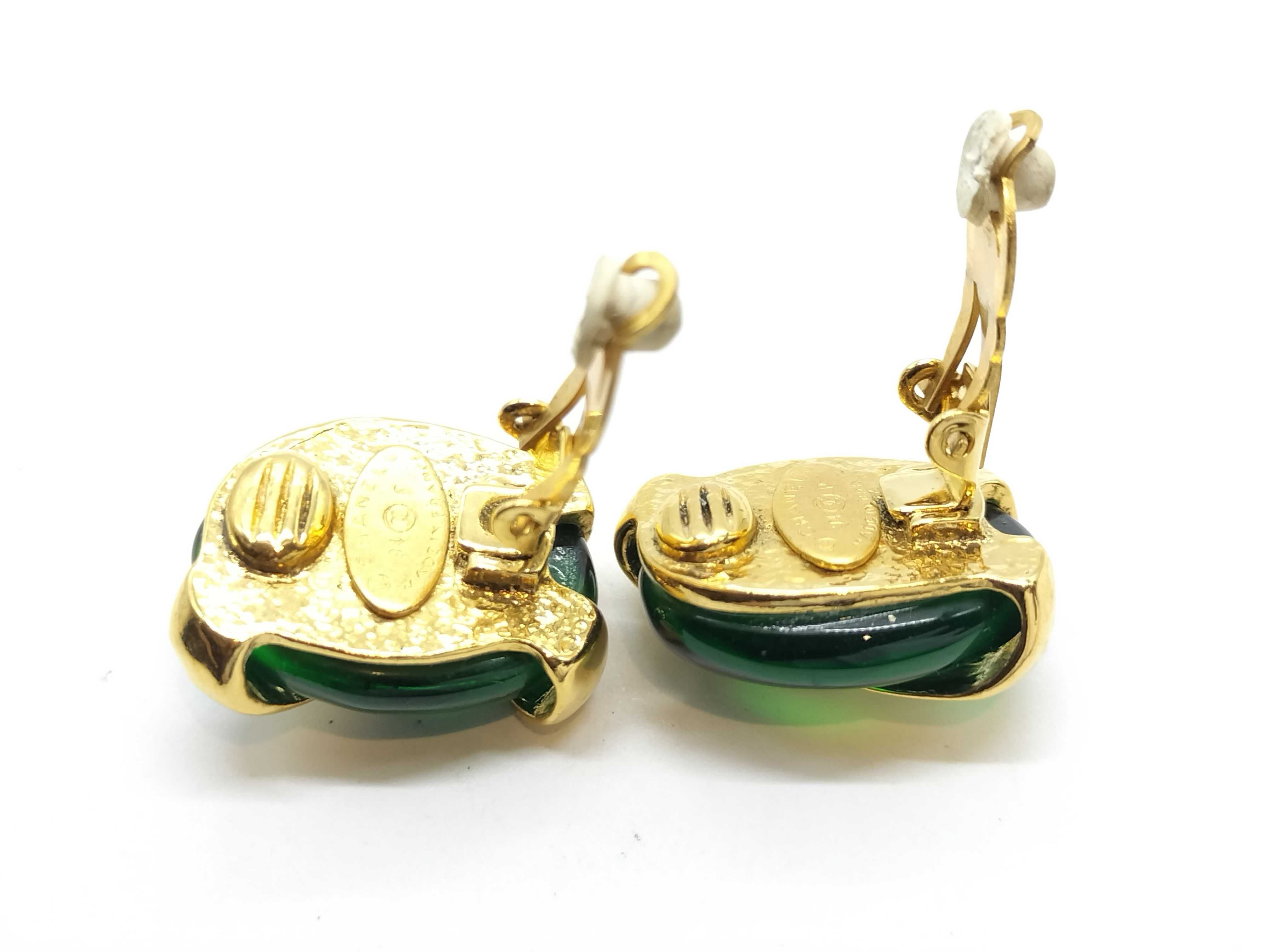 Gripoix Earrings 94P Green Earrings — view 4