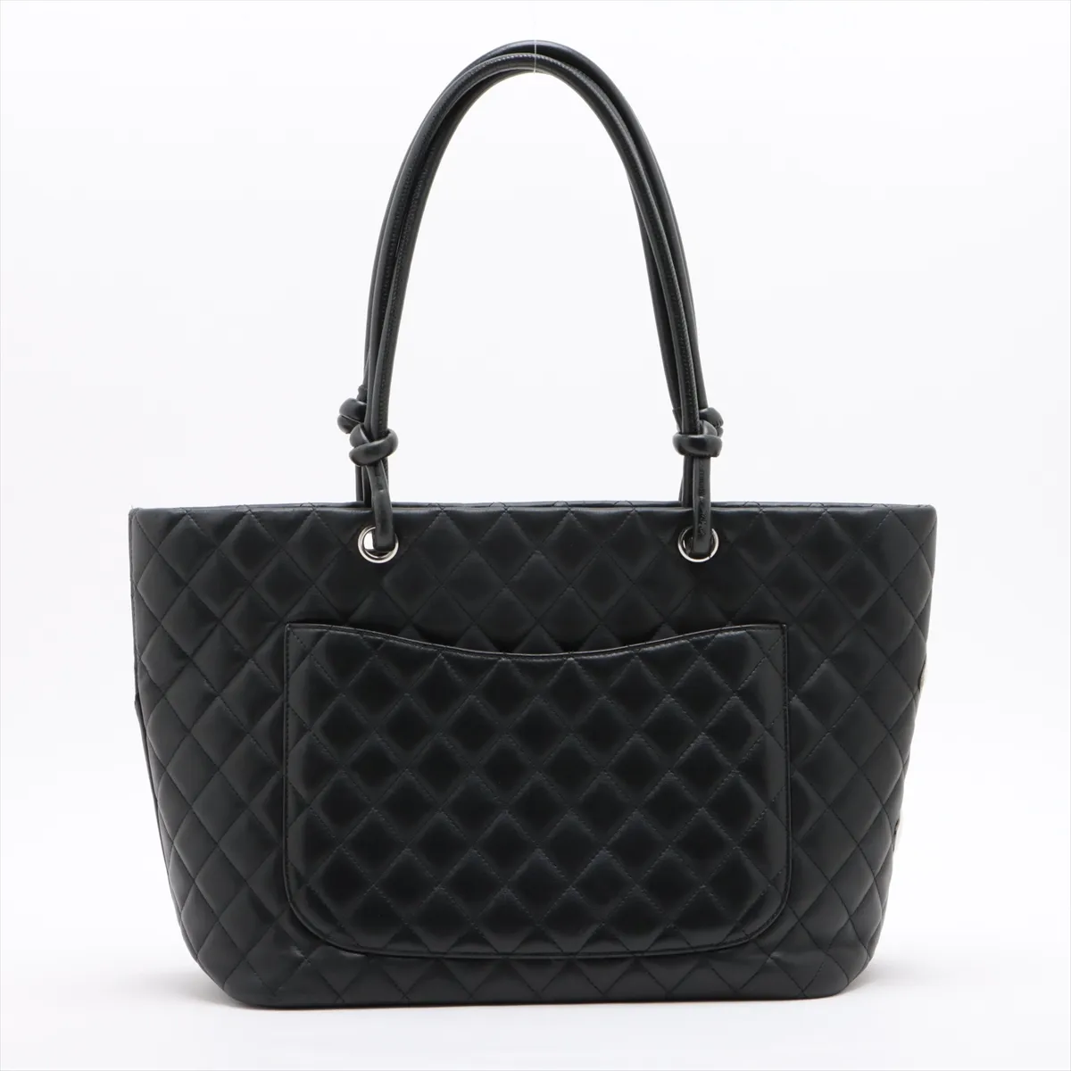 Cambon Line Lambskin Tote Bag Black x White Silver Hardware 9748772 No. 9 — view 2