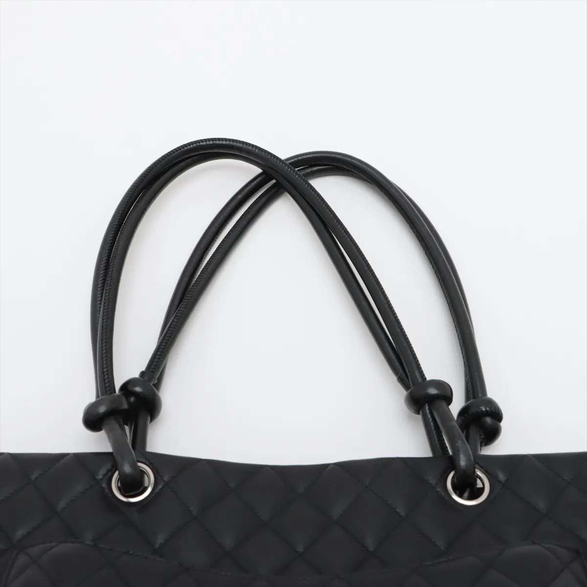 Cambon Line Lambskin Tote Bag Black x White Silver Hardware 9748772 No. 9 — view 6