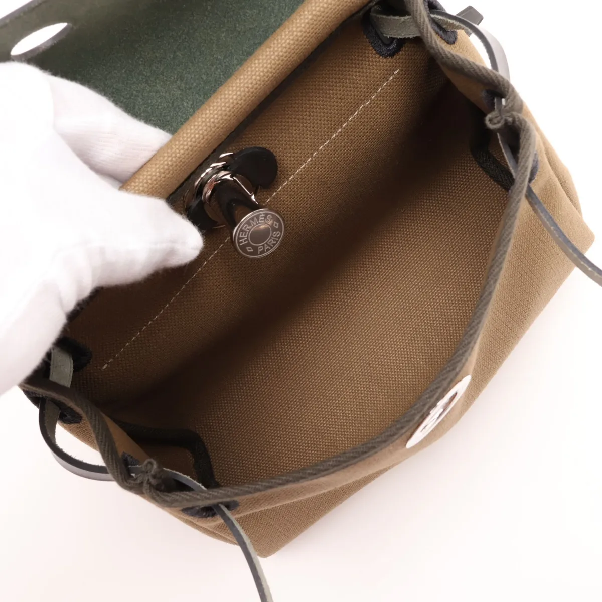 Herbag Zip 20 Mini Toile Military Vert Roden Silver Hardware G: 2026 — view 6
