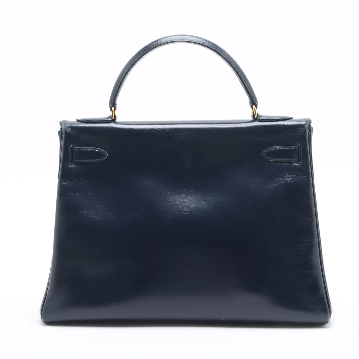 [Individually wrapped] Hermes Kelly 32 Le Tourne Box Calf Navy Gold Hardware J:1980 — view 2