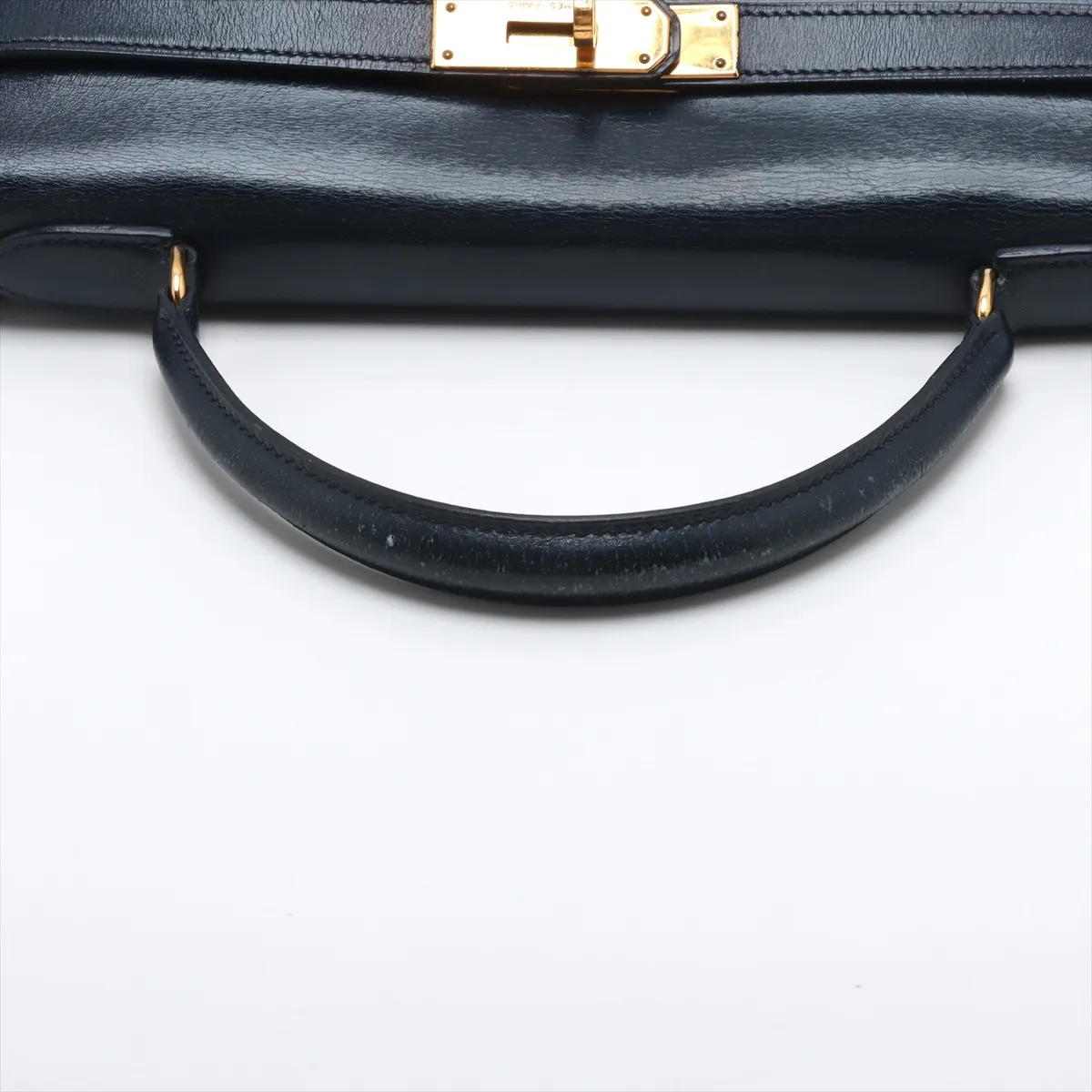 [Individually wrapped] Hermes Kelly 32 Le Tourne Box Calf Navy Gold Hardware J:1980 — view 5