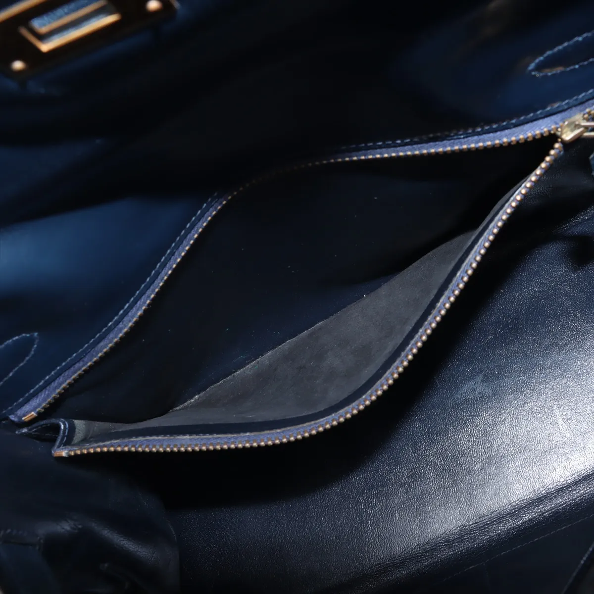 [Individually wrapped] Hermes Kelly 32 Le Tourne Box Calf Navy Gold Hardware J:1980 — view 8