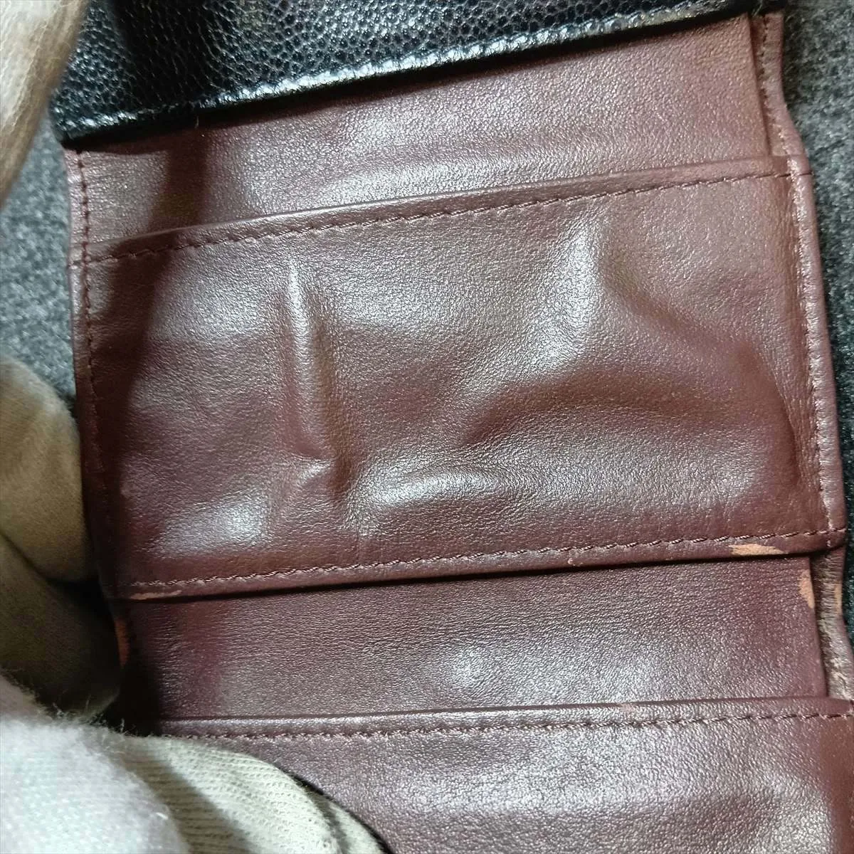 Matelassé Caviar Skin Compact Wallet, Black, Silver Hardware, Serial Number Sticker — view 12