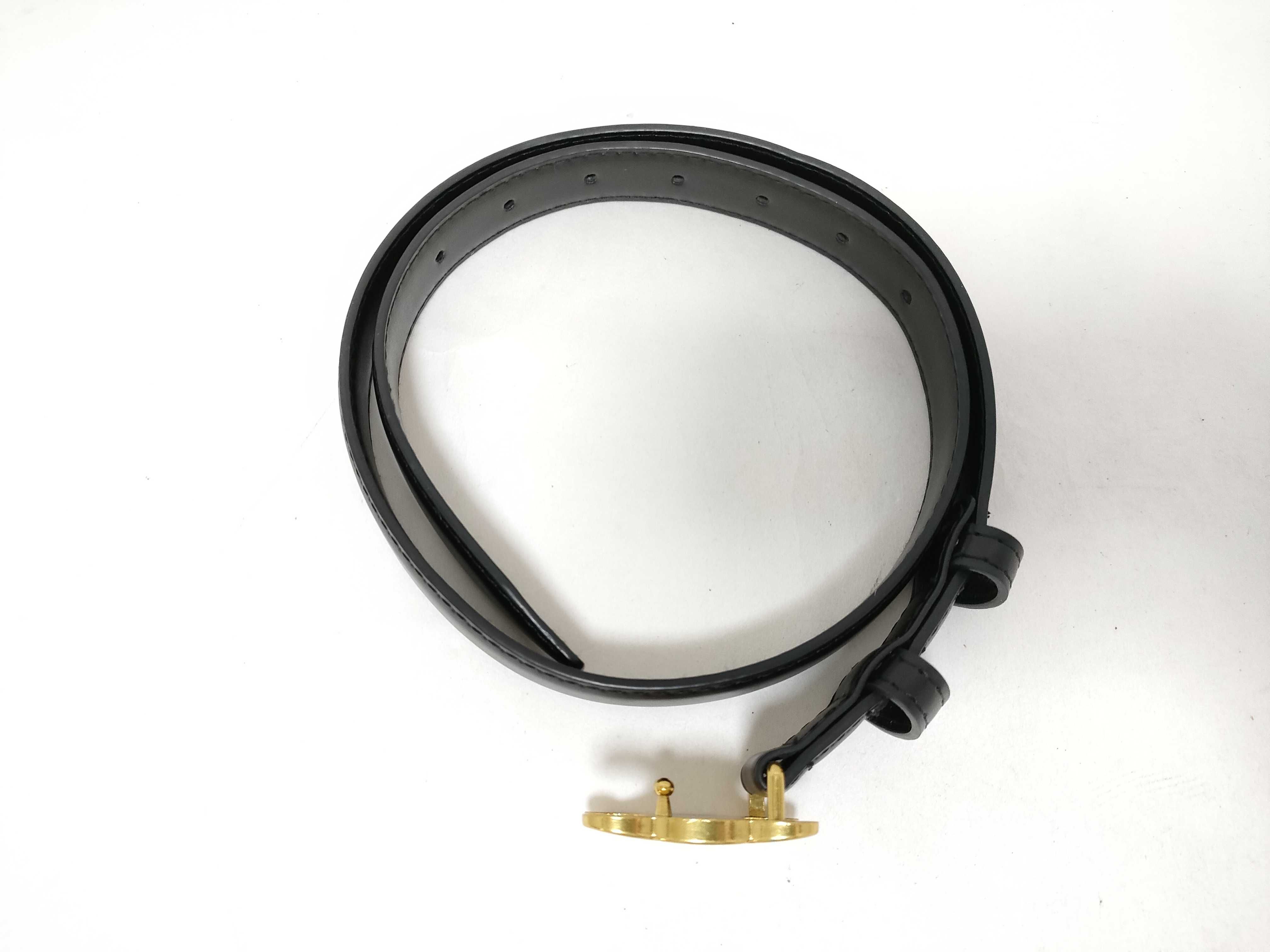 Black Leather Triomphe Belt — view 2
