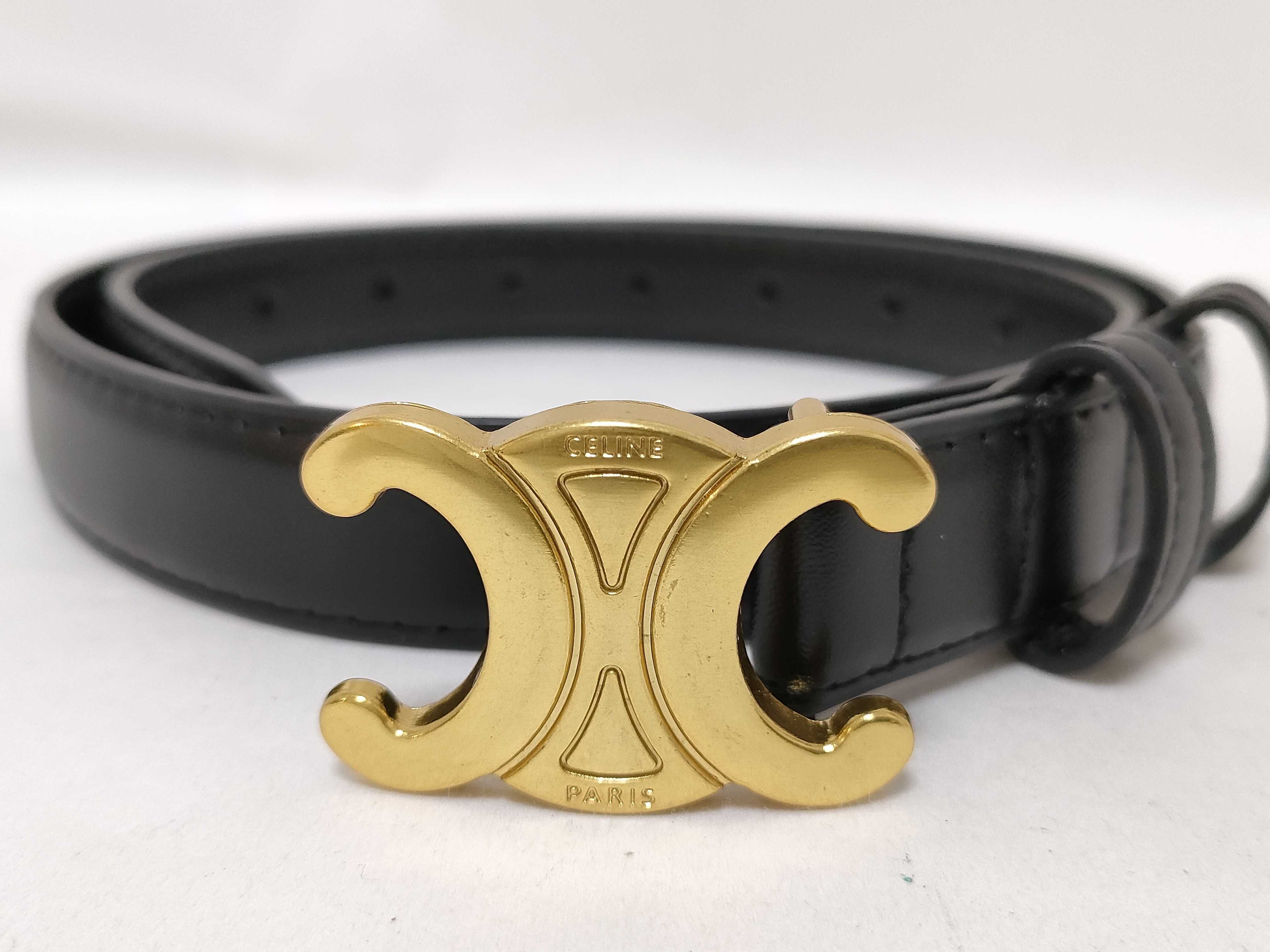 Black Leather Triomphe Belt — view 3