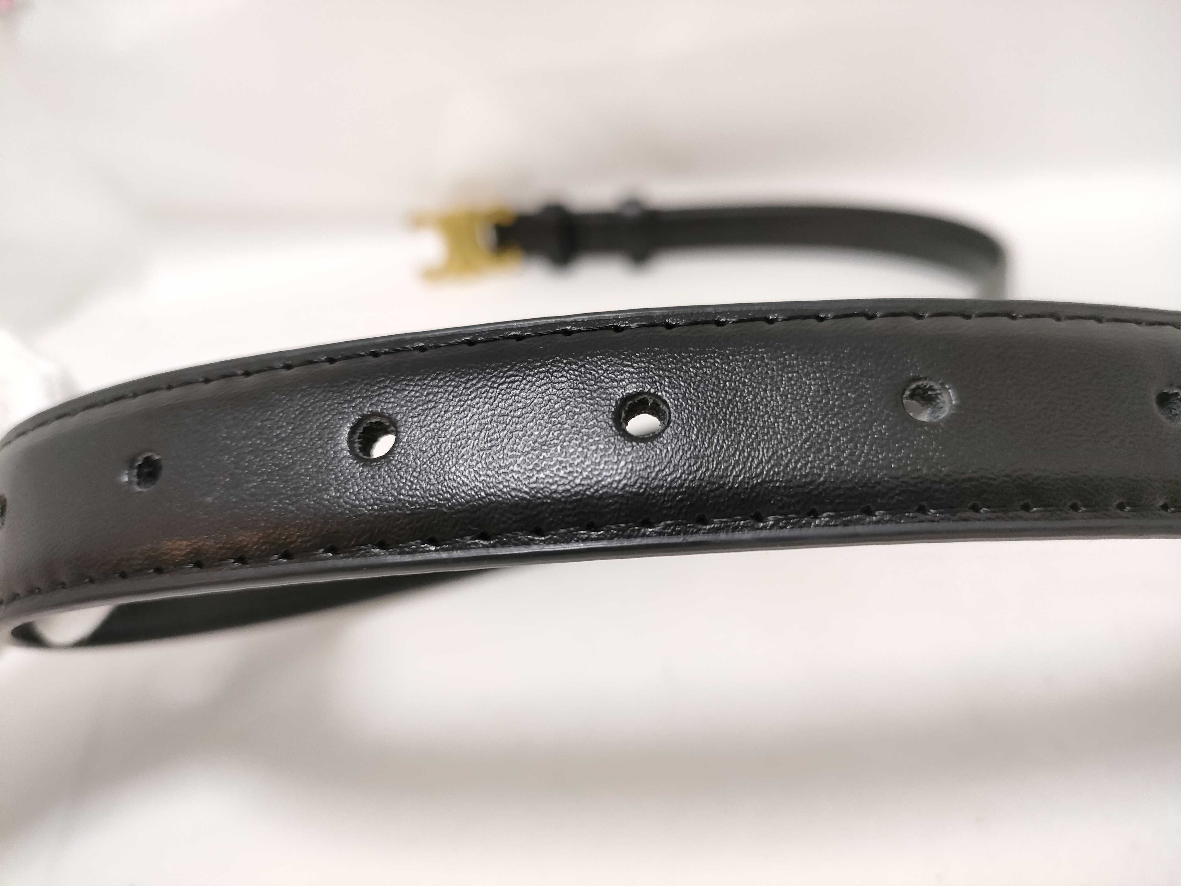 Black Leather Triomphe Belt — view 7