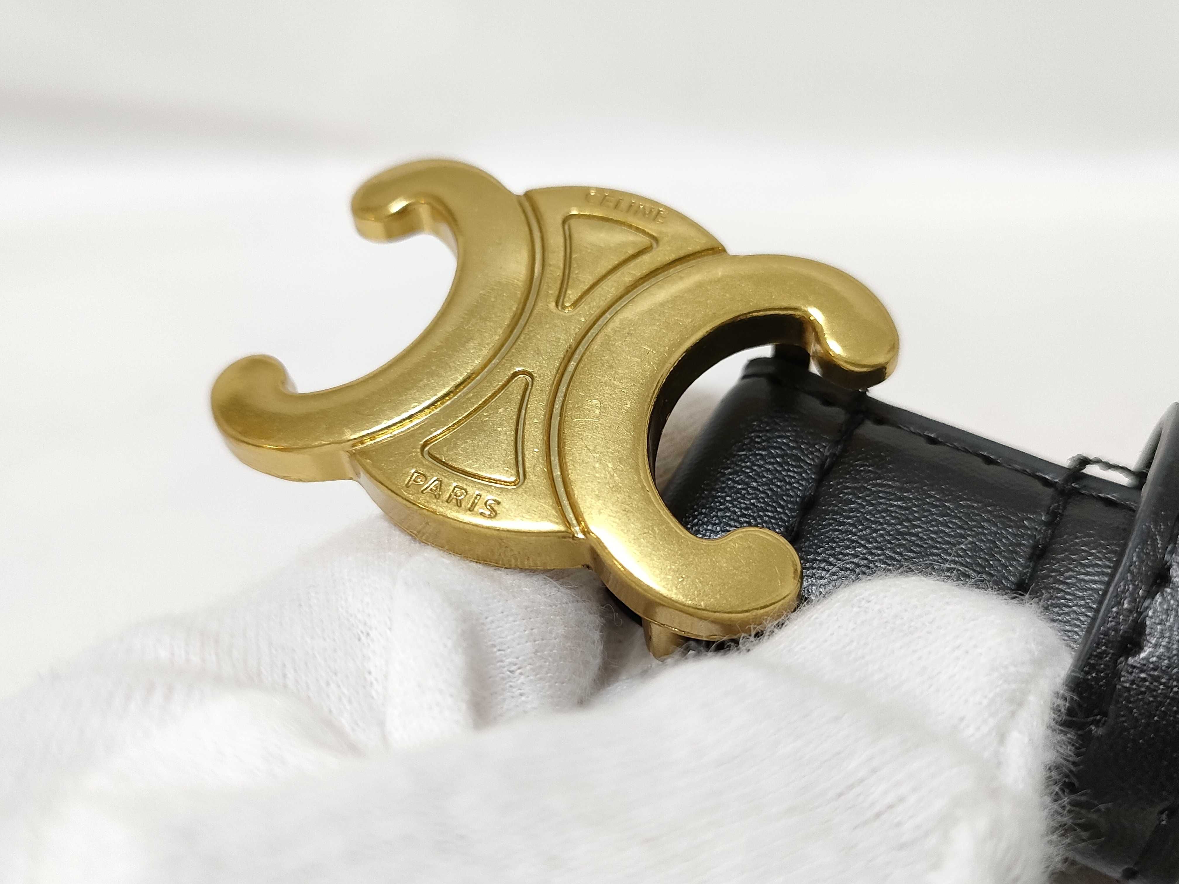 Black Leather Triomphe Belt — view 8